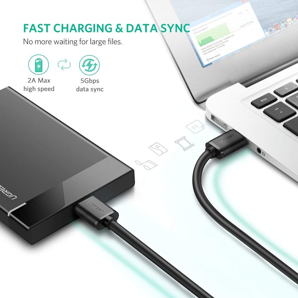 UGREEN USB 3.0 A Male to Micro USB 3.0 Male Cable 1m (Black) 10841 — image 2