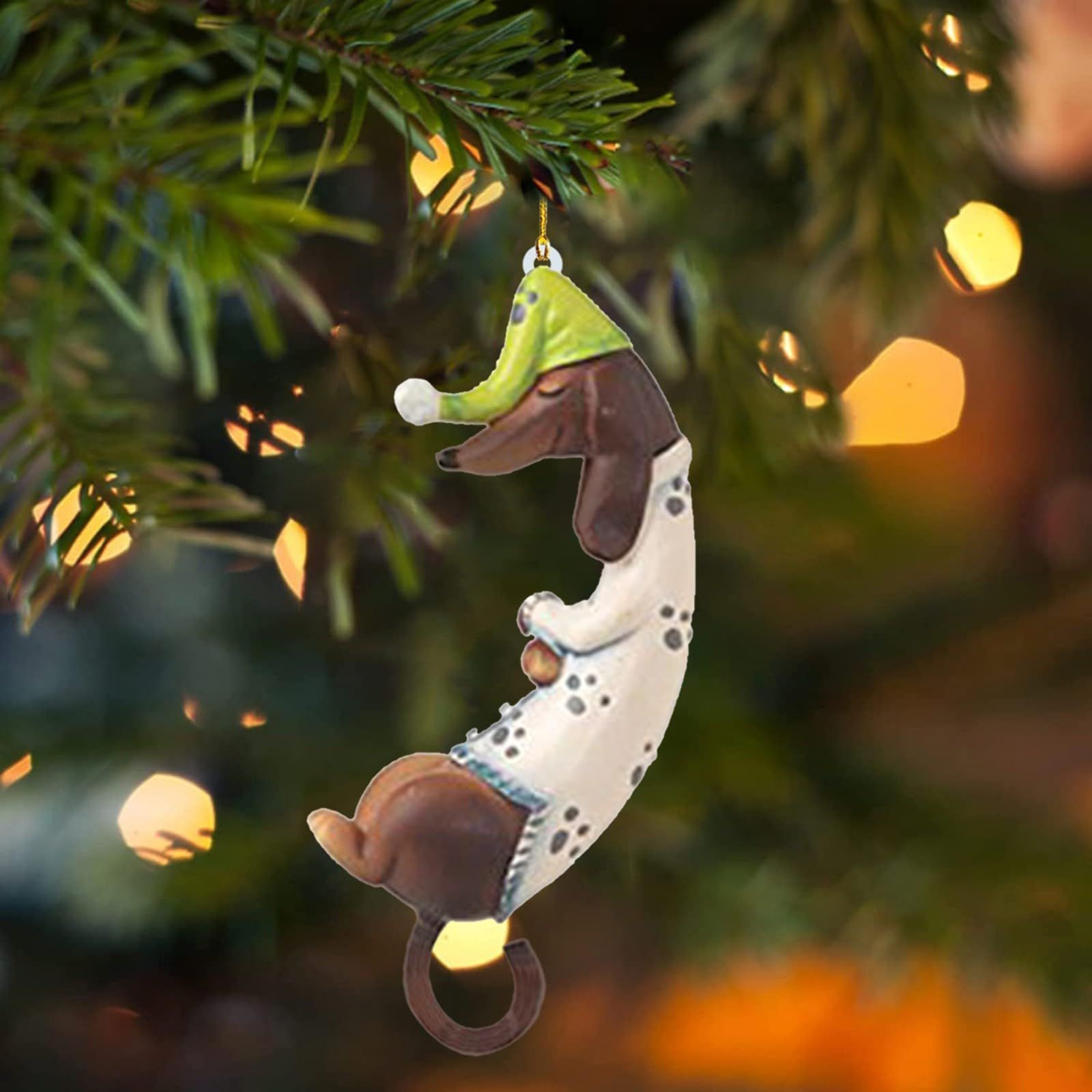 Personalized Dachshund Dog Ornaments, Christmas Ornament Cute Dog Christmas Tree Decorations Dog Pendant DIY Custom Name — image 2