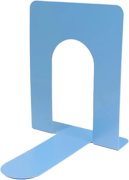 Bookends - Metal - Iron Bookshelves - To be used for supporting books and organizing your desk - 2 Pieces - 13 × 15 × 16.5 cm - Blue — image 4