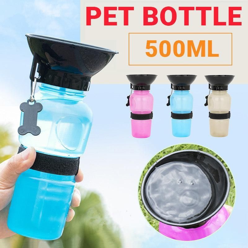 500Ml Dog Cat Water Drinking Bottle Detachable Travel Cup Portable Pet Feeder - Blue — image 2