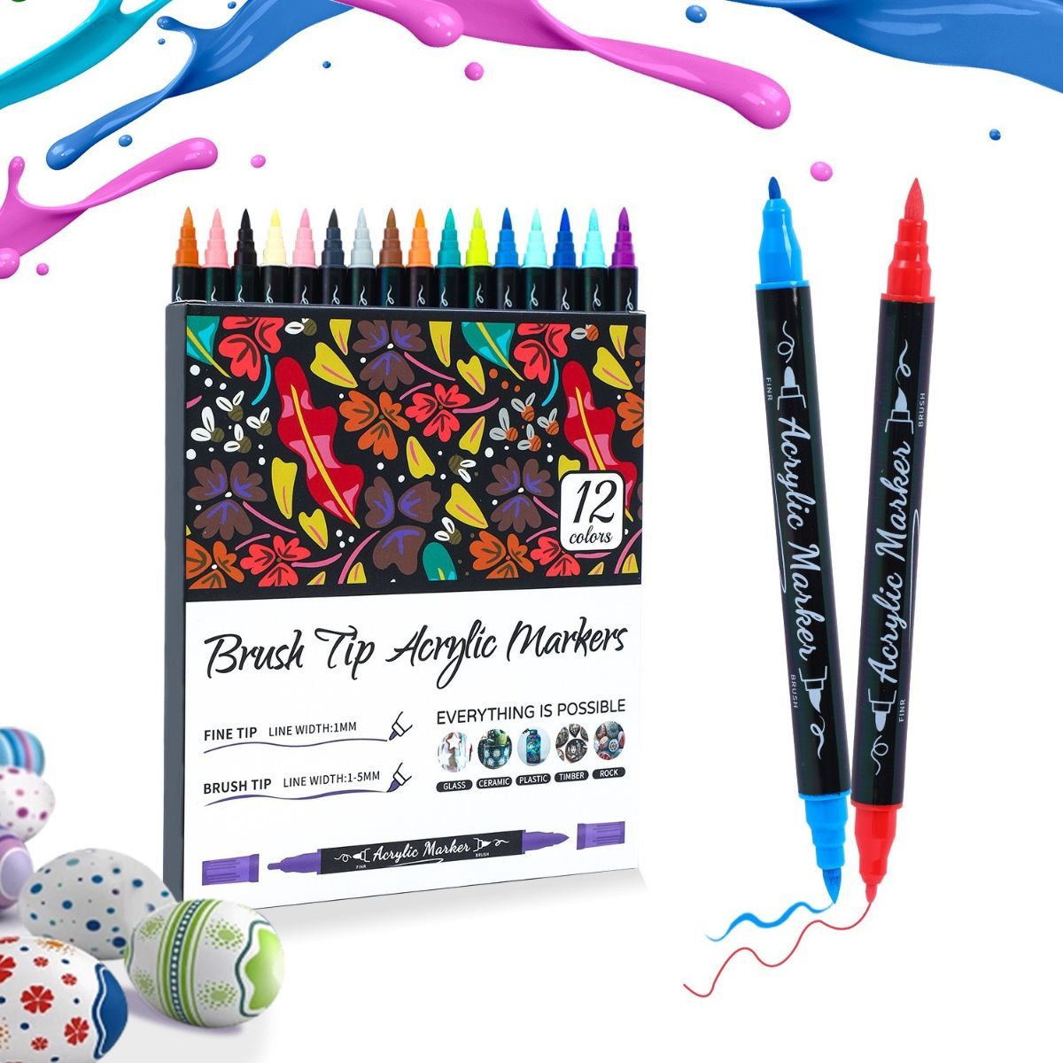 12/24/36/48/80/100/120/168colors Double-Headed Art Markers Sketching Pens Chisel Tip Markers present - Multi-color - Size 24 colors — image 5