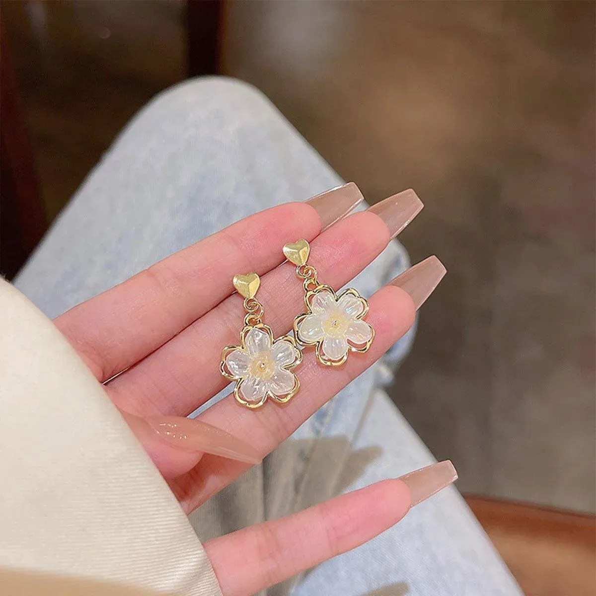 Flower Stud Earrings Premium Quality Elegant Jewelry Women Fashion Accessories — image 6