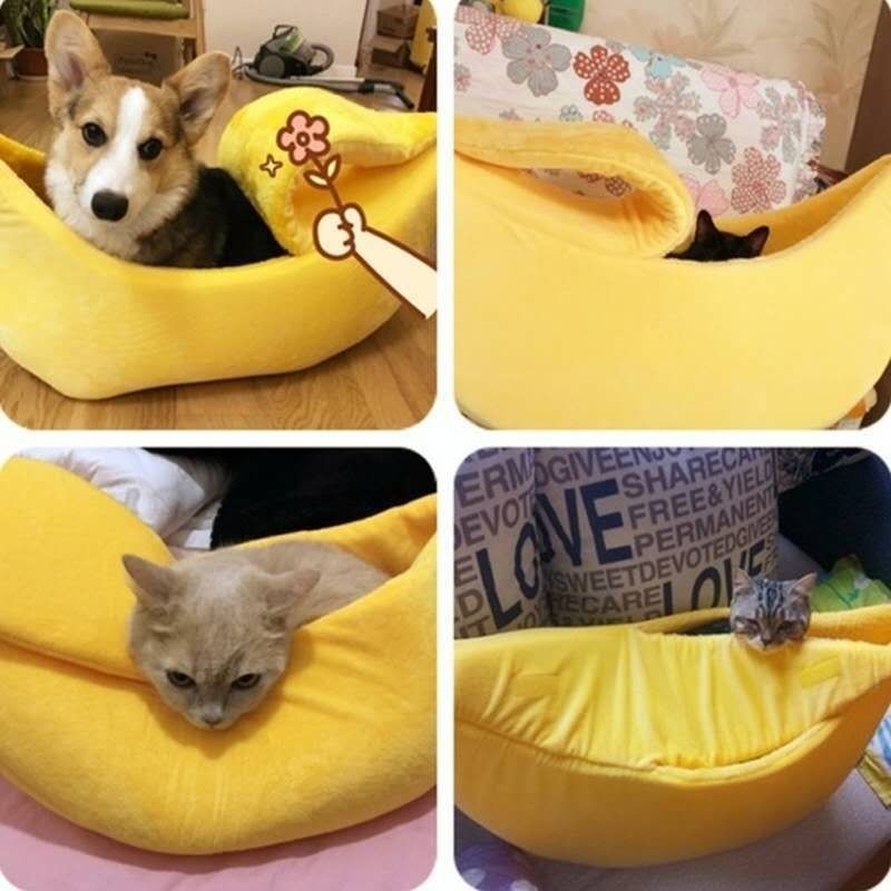 Pink Cozy Banana Peel Pet Bed - Plush & Warm Cave House for Cats & Small Dogs (Large) โ image 5
