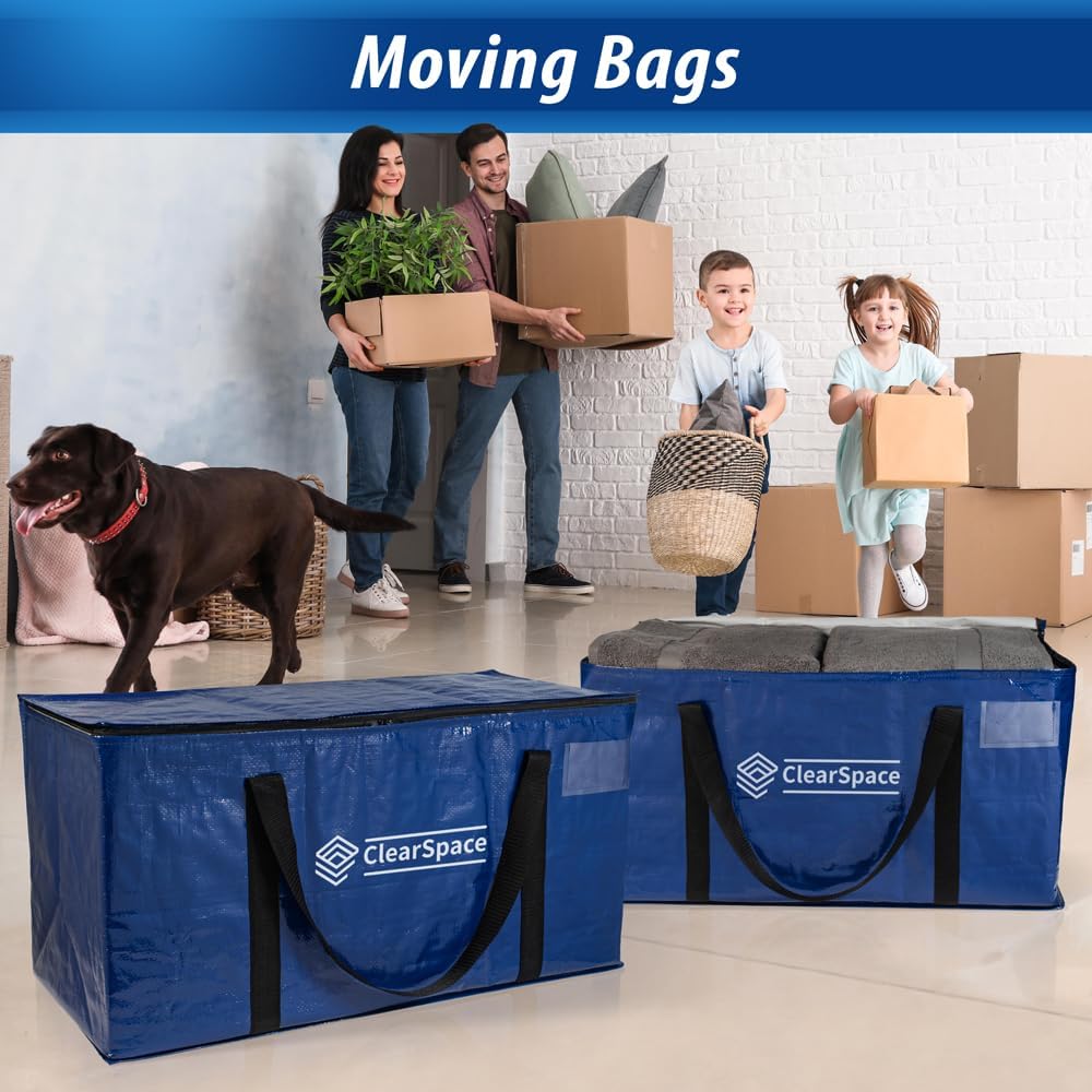 Heavy Duty Moving Bags or Storage Bag, 6 Pack – Large Moving Boxes with Backpack Straps, Zippers & Handles – Perfect for College Dorm, Traveling, Camping — image 3