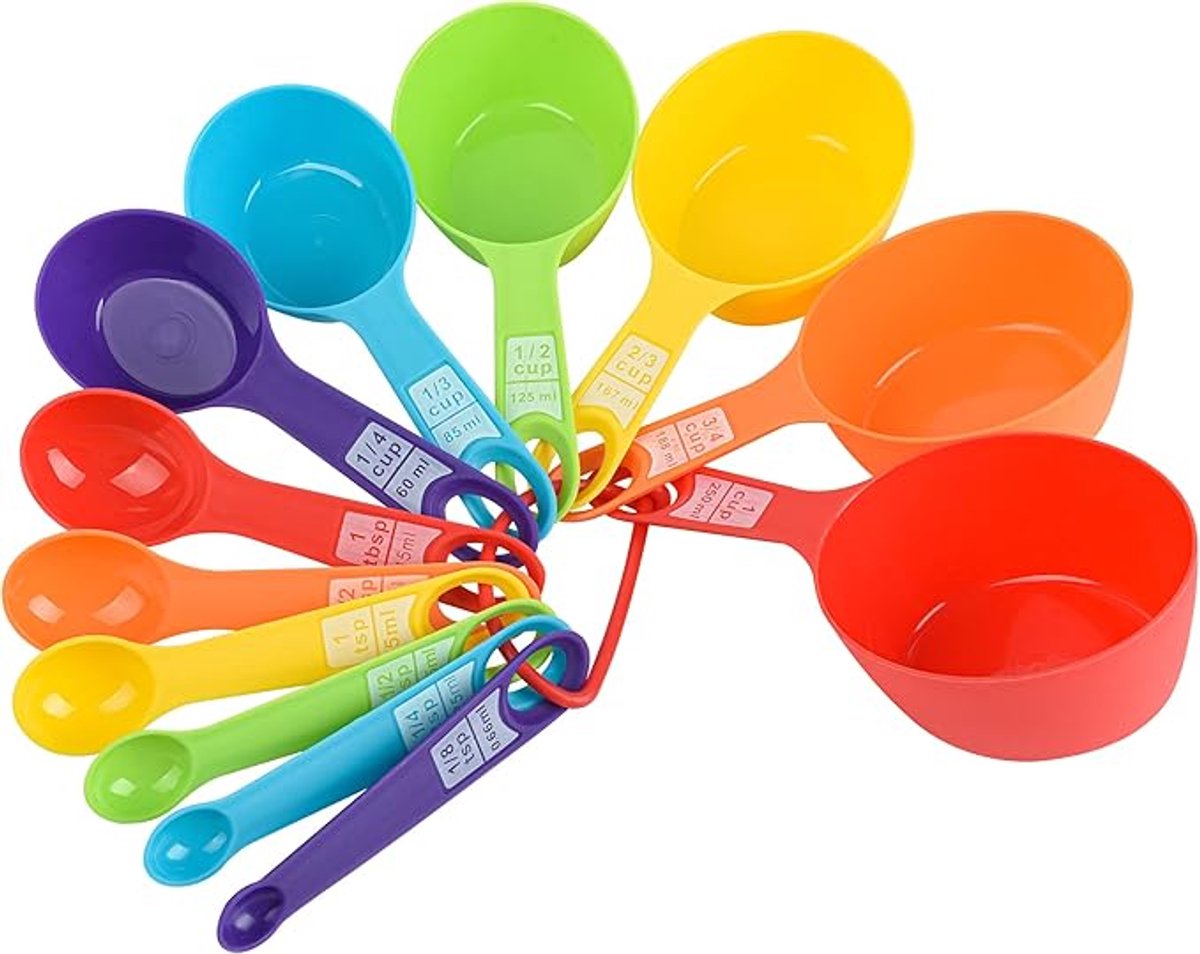 12-Piece Measuring Spoon Set - Measuring Spoons - Colorful - Measuring Cups - PP - Measuring Scoops & Cups - Kitchen Baking Utensils Coffee Spoon - Plastic