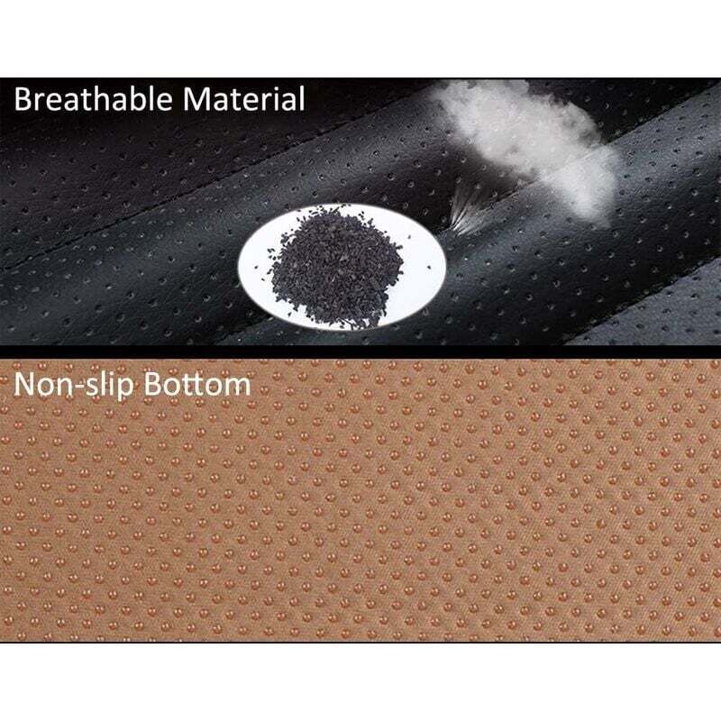 Universal Front Car Seat Cover Super Breathable Bamboo Charcoal Pu Leather,20.8 20.1''(1 Piece-Black) — image 3