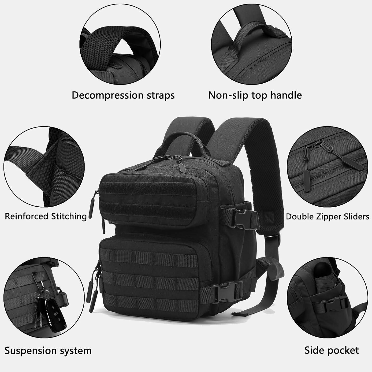 9L Multifunctional Mini Backpack For Men And Women Hiking Travel Sports Running (Black) β image 3