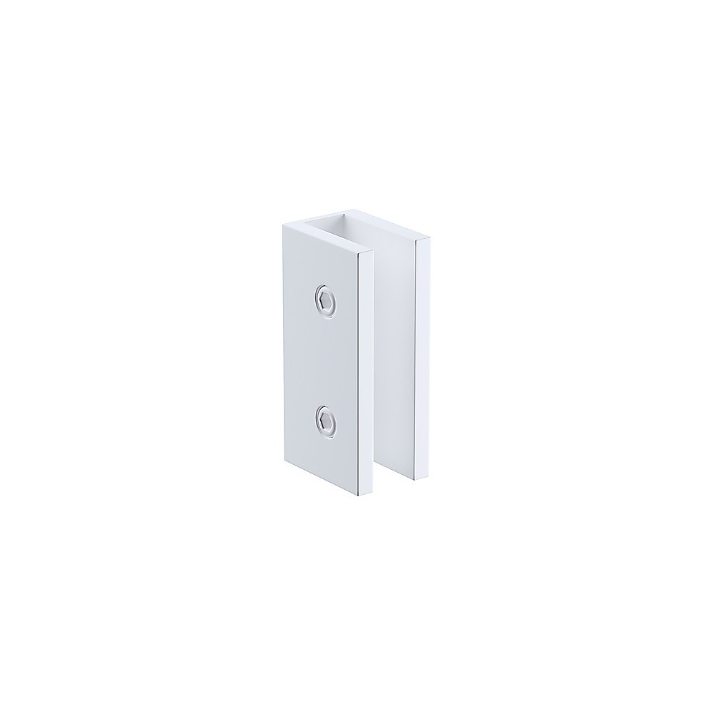 120cm Frameless Glass Bath Screen – Stainless Steel U-Brackets in White — image 5