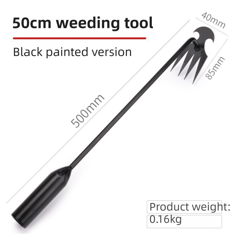 50CM Multifunction Garden Weeding Hoe Tool - Heavy Duty Manganese Steel Root Weeder Hand Hoe Rake with Ergonomic Handle and Double-Ended Hooked Claw Design โ image 2