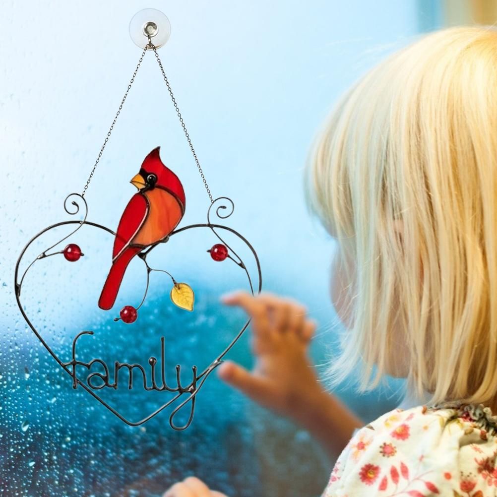 Stained Window Panel Hanging Bird Ornaments Window Suncatcher for Home Decoration — image 2