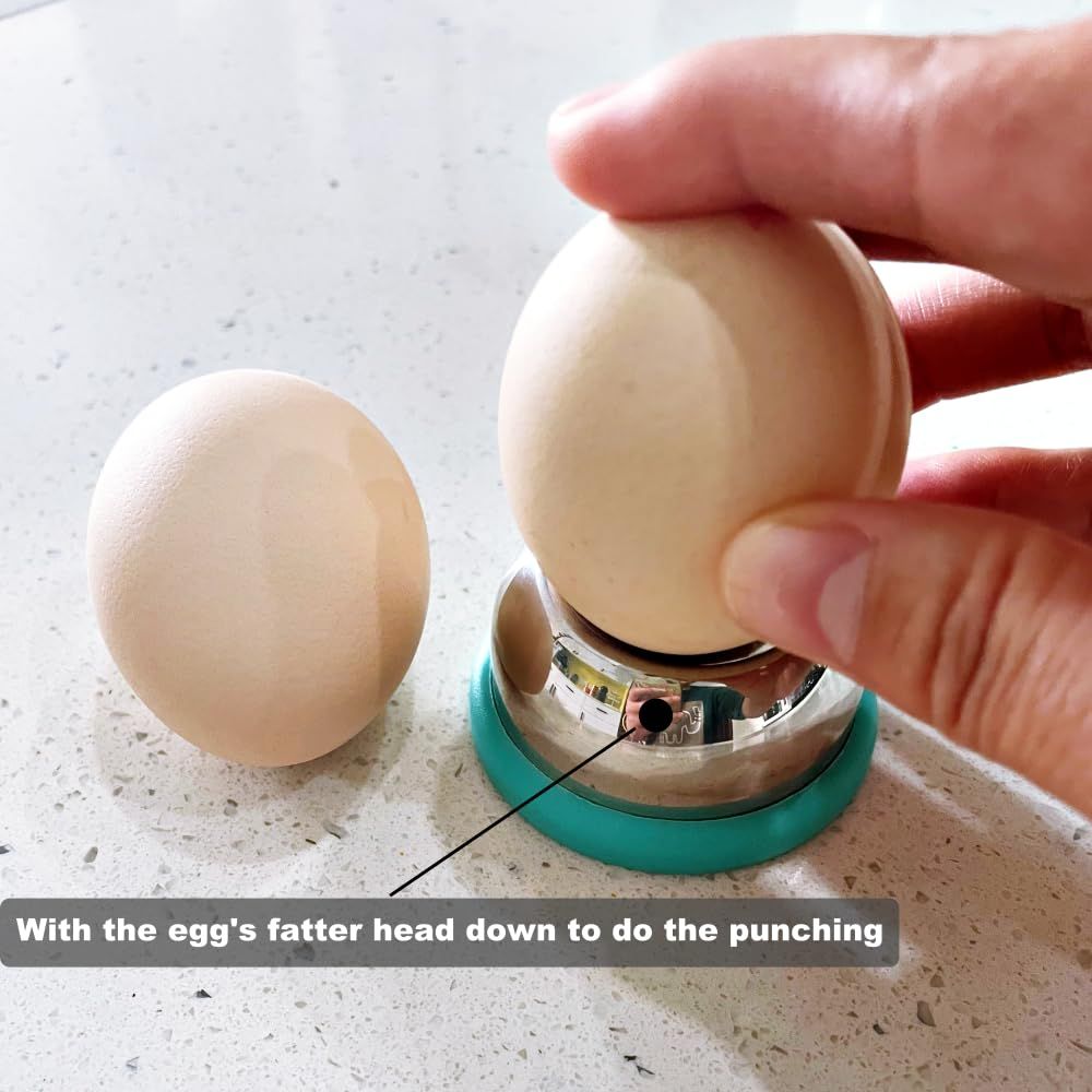 Stainless Steel Egg Piercer With Sturdy Base, Egg Hole Puncher to Get Good Hard Boiled Eggs, 2 Pcs — image 2