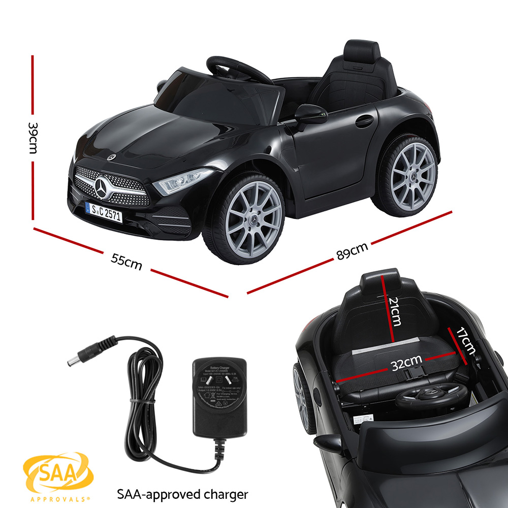 Kids Electric Ride On Car Licensed Outdoor Toys Cars Music Remote Black โ image 2