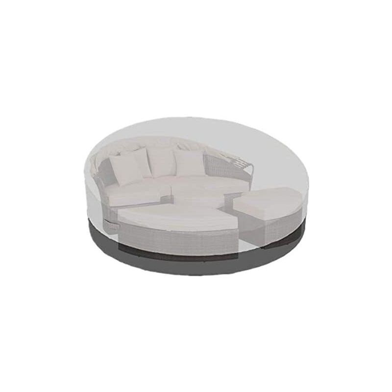 Round Garden Sofa Bed Cover Waterproof 210D Oxford Black, D228 x H83 cm โ image 3