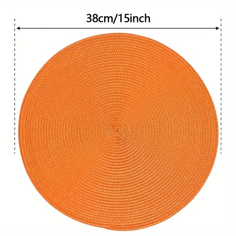 6-pack Round Handwoven Placemats, Multiple Colors, Anti-Slip Heat-Resistant, Home Dining Table Mat, Nordic Style Decorative Mat(BLACK)) โ image 2