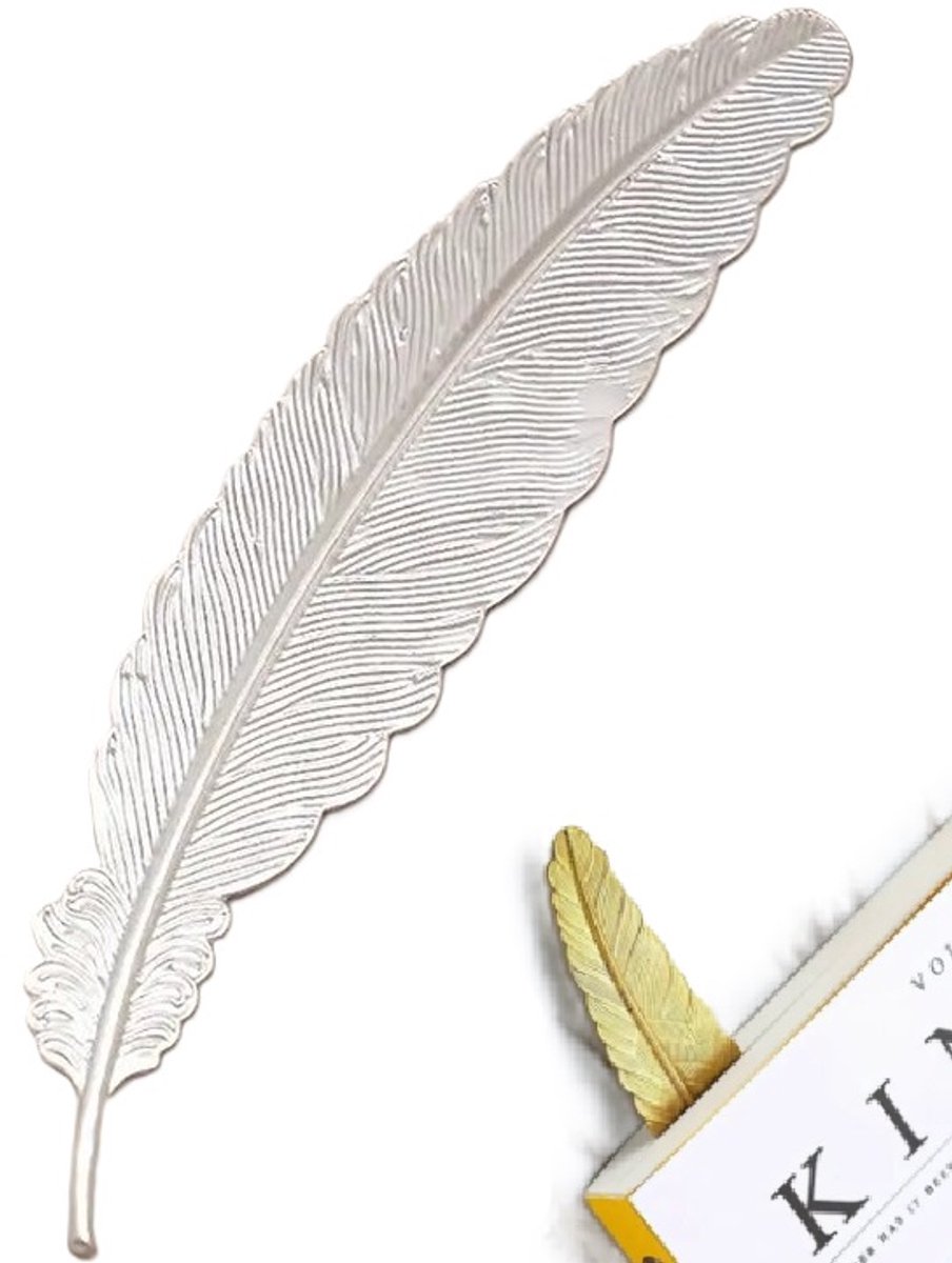 Feather Shaped Bookmark | Metal | 11.4 cm | Silver