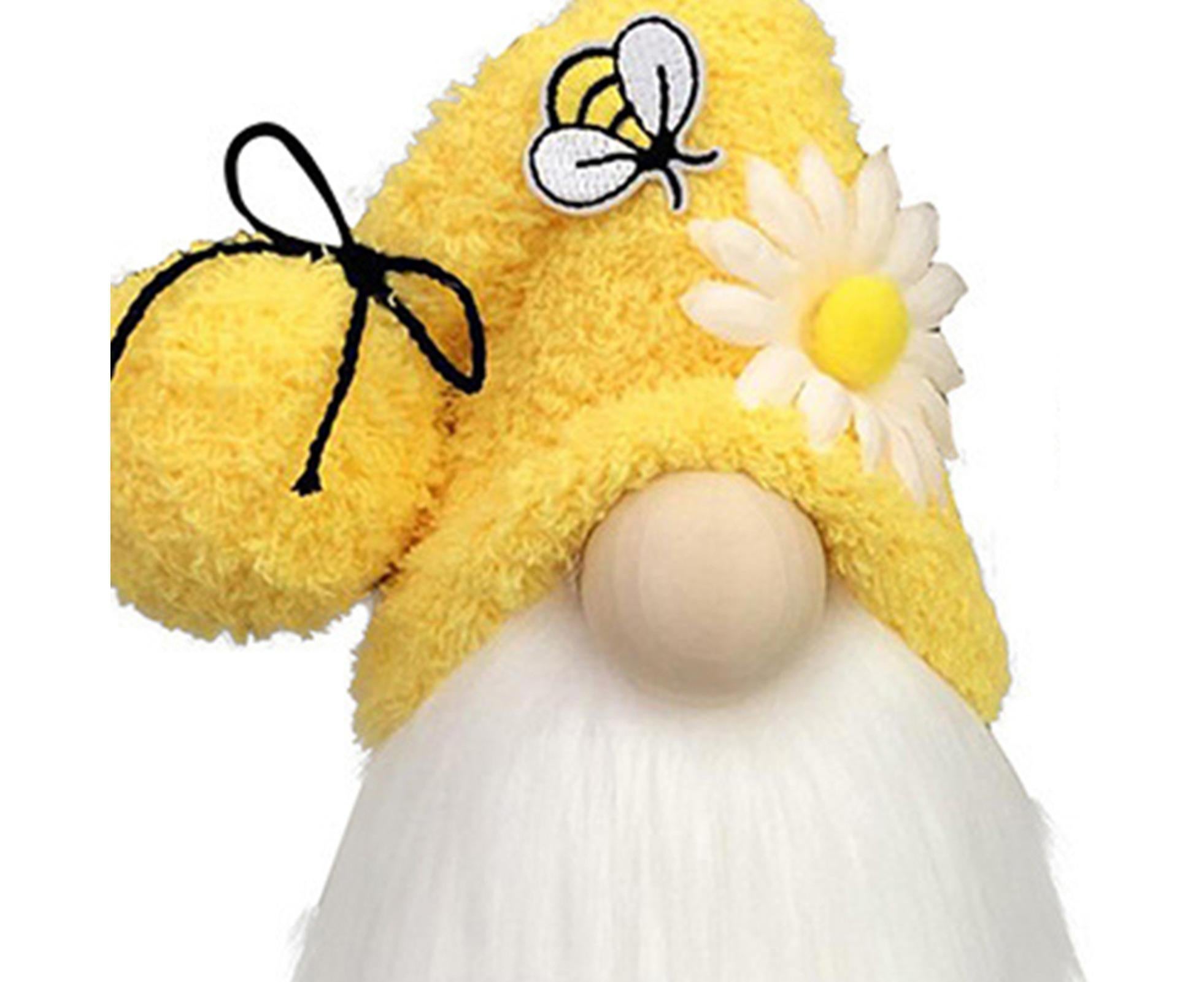 Doll Ornament Adorable Fine Workmanship Plush Bumble Bee Gnome Decoration for Home Desktop-Yellow — image 2