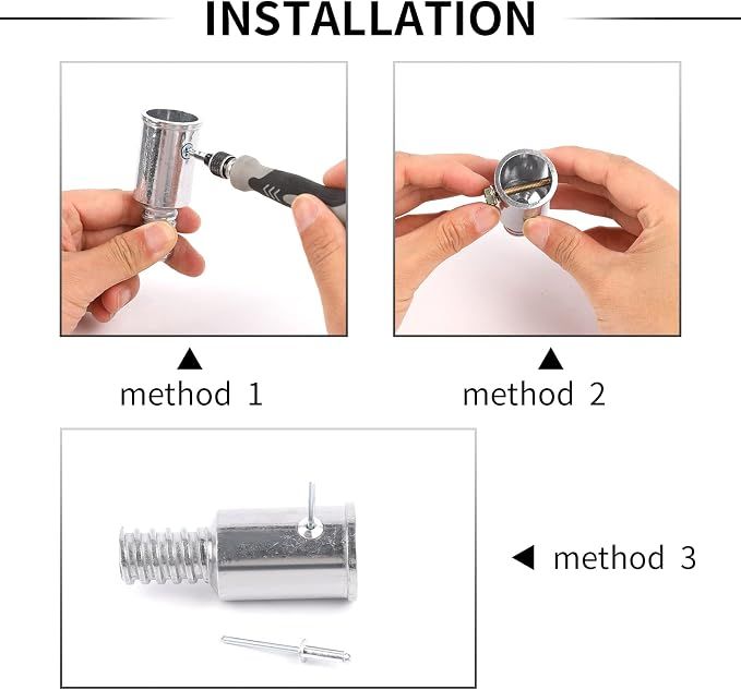 2 Pcs Threaded Tip Replacement, Ultra Tip Repair Kit Metal Threaded Handle Tips for 1" Wood or Metal Poles Handle Replacement Extension Pole Adapter โ image 4