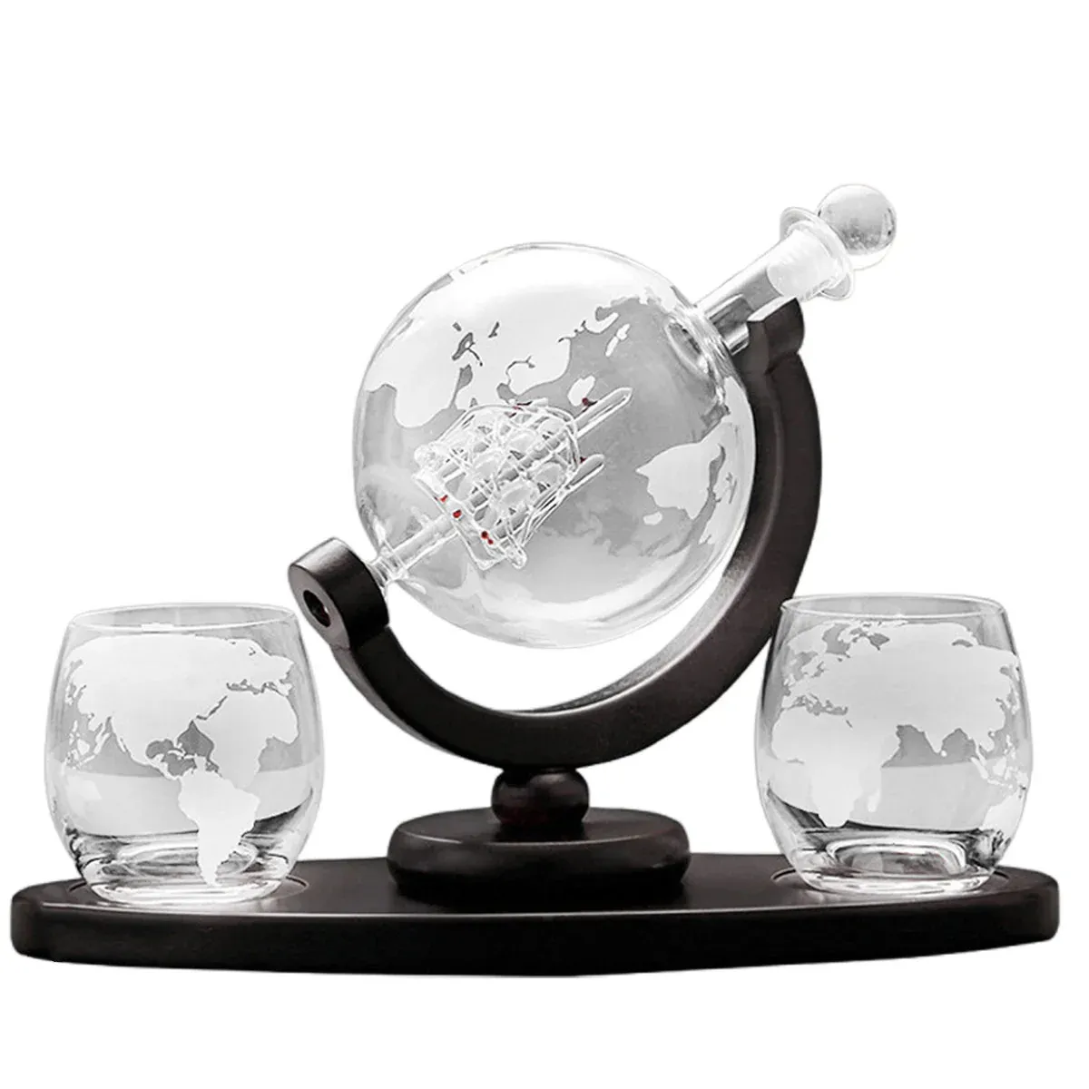 Globe Wine Decanter Glass Bottle Divider Whisky Liquor Dispenser For Home Bar — image 2