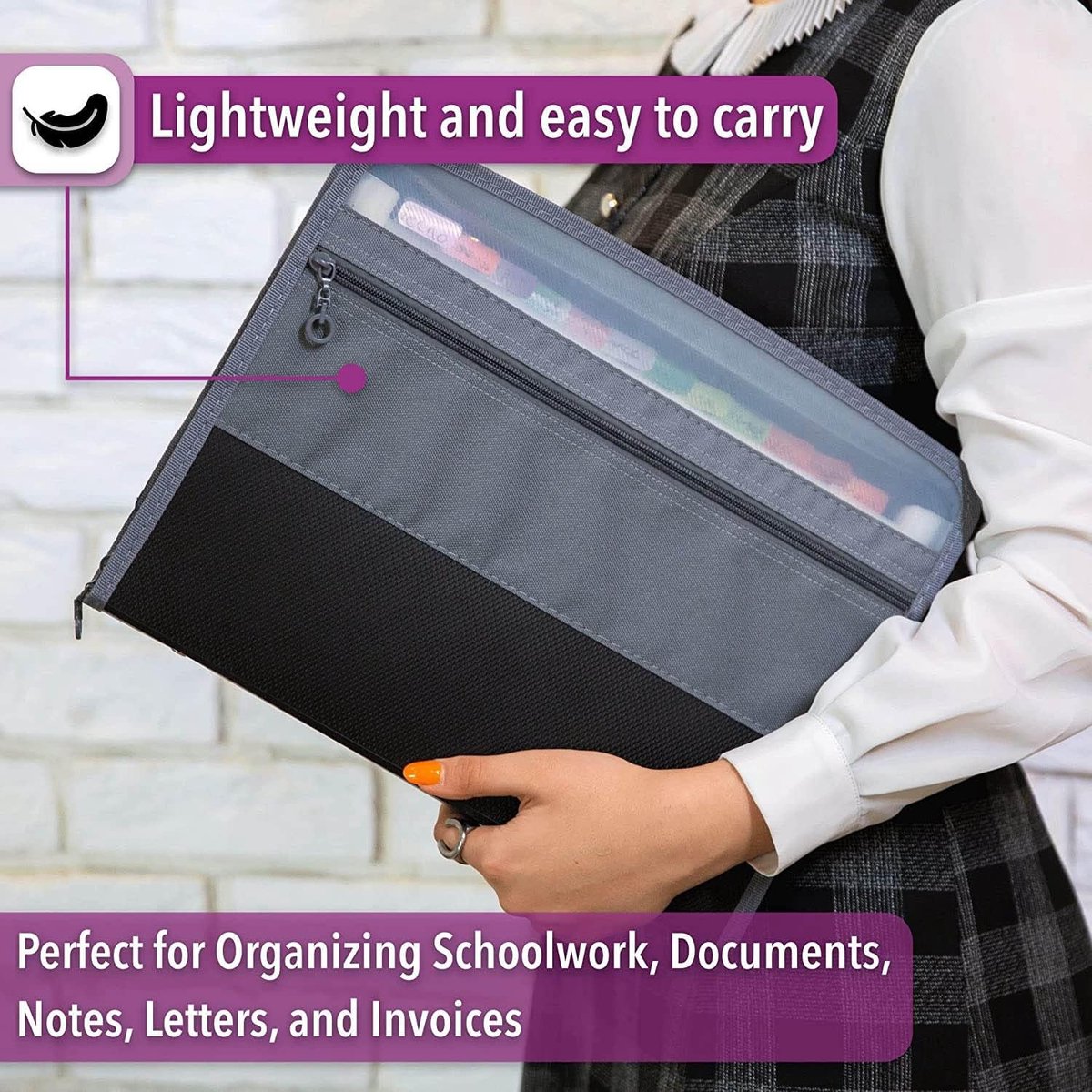 Project Folder - A4 - Foldable File Folder with Tabs - 13 Compartments - Storage Folder/Sorting Folder - Compartment Folder - Durable Plastic Document Folder โ image 5
