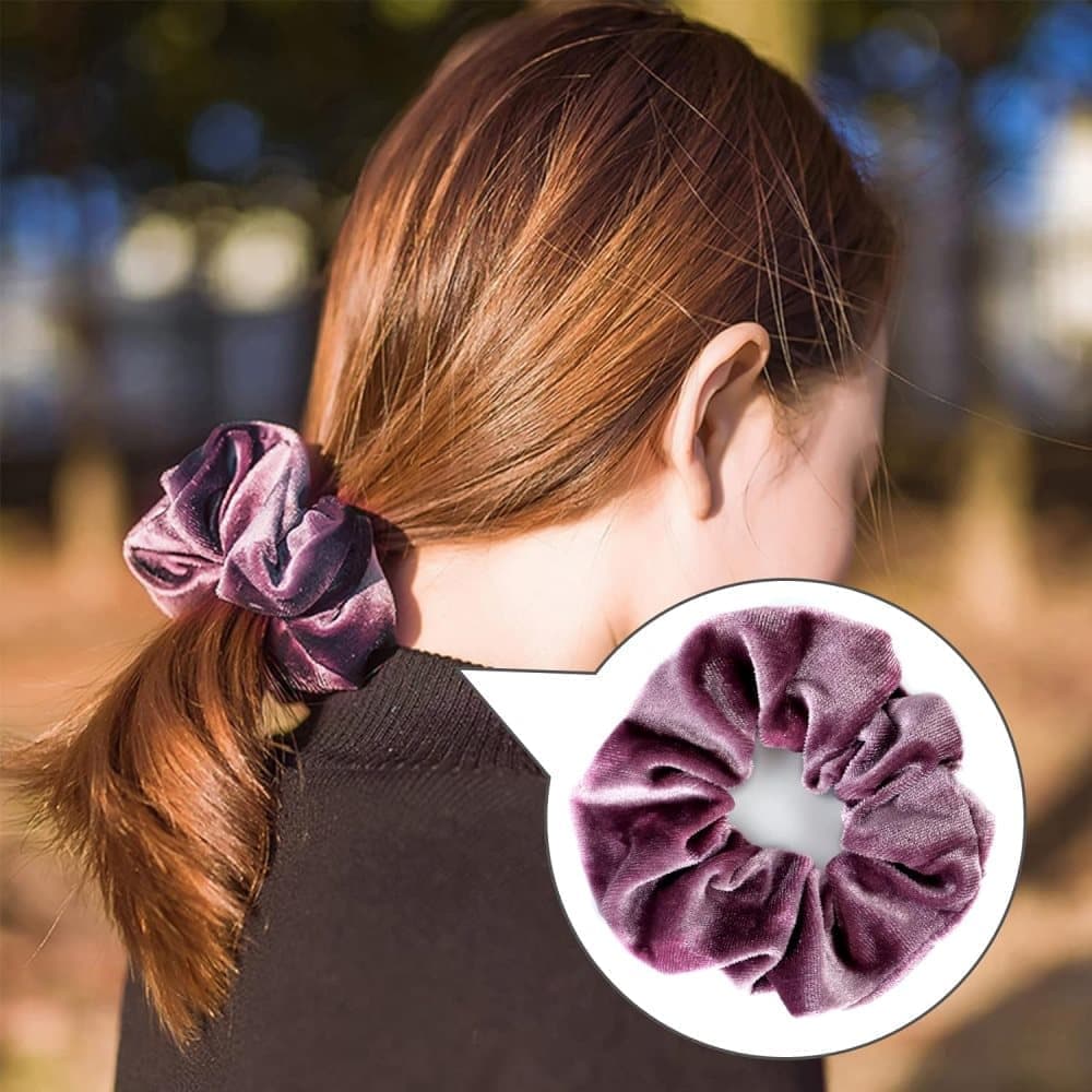 12pcs Velvet Hair Scrunchies for Women, Large Size — image 6