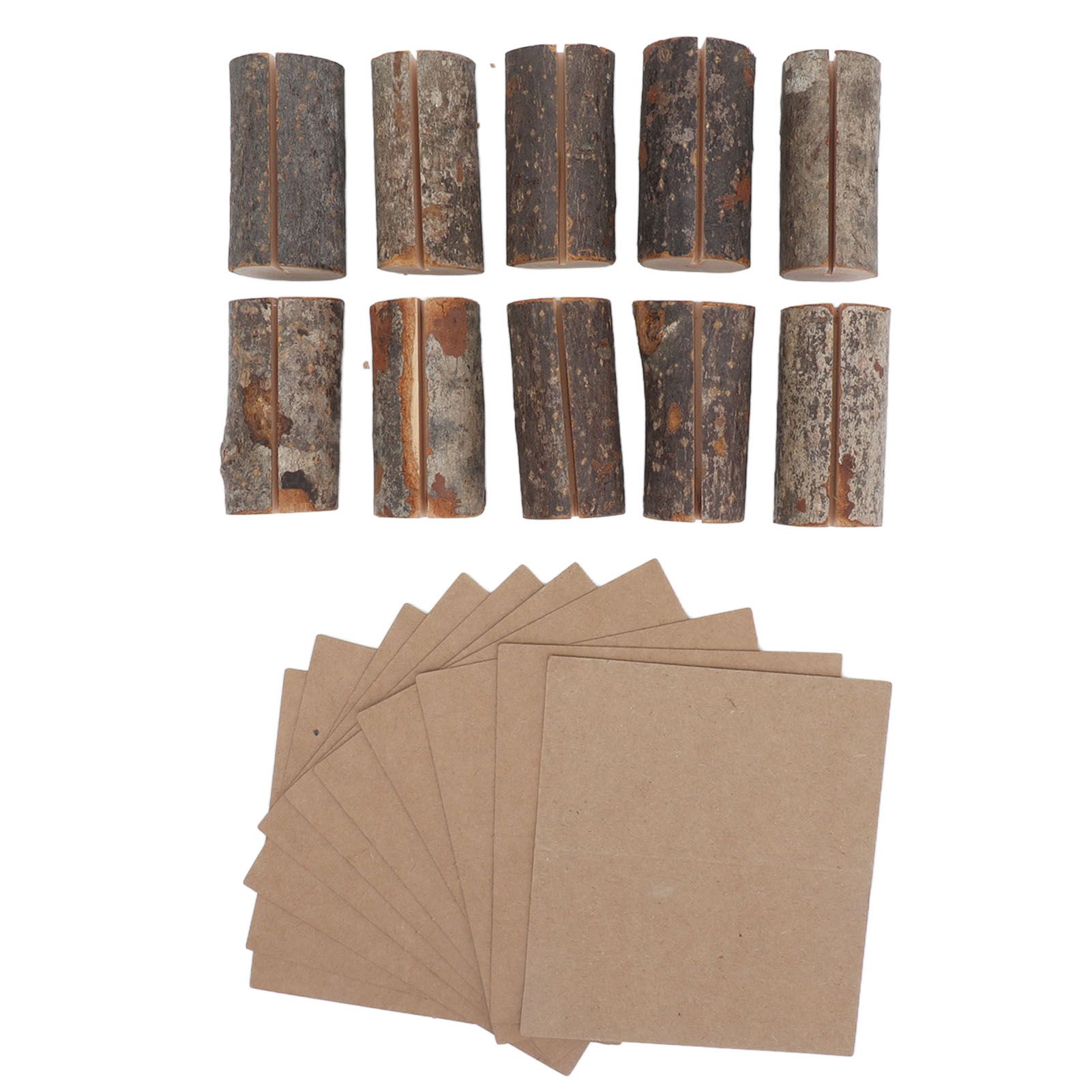 10pcs Wood Memo Holder Circular Decorative Desktop Wooden Photo Stand with Kraft Paper Cards for Weddings Home — image 5