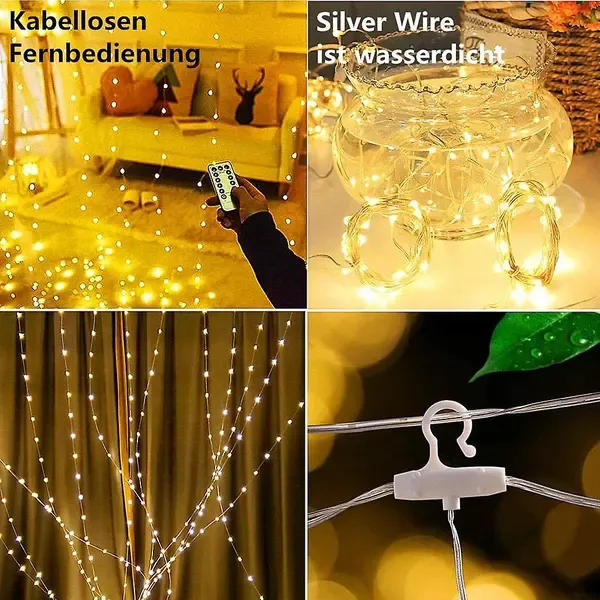 3 x 3 m 300 LED USB Curtain String Lights, Window Christmas Decoration Lights for Bedroom, Party, Wedding and Indoor Holiday Decor โ image 2