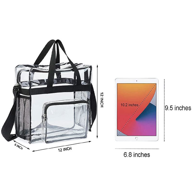 Clear Tote Bags Stadium Approved, Heavy Duty Travel Bags, Large Sports Shoulder Pack for Work,Competition,School — image 3