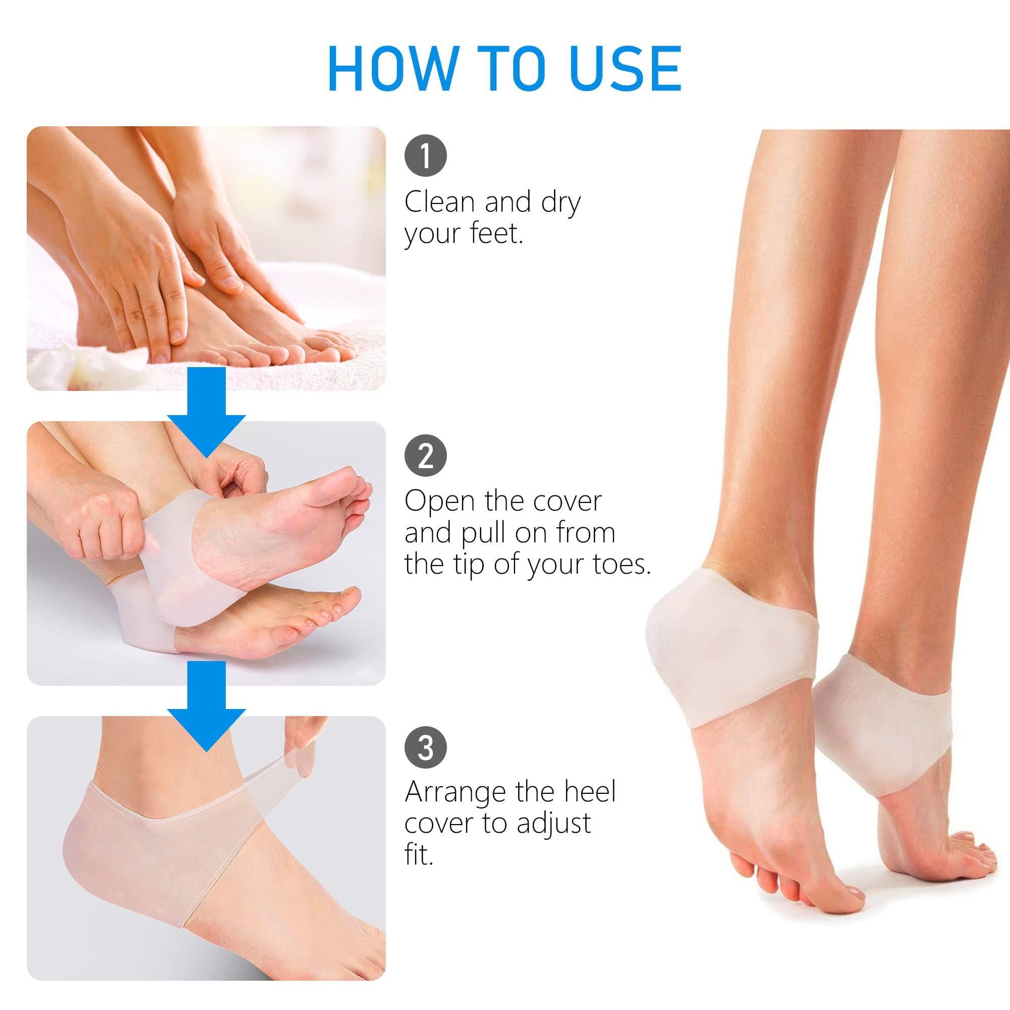 Gel Heel Sleeves Spur Relief Cushion Sleeve Unisex Silicone Moisturizing Heel Sock Protector Dry Cracked Skin Pain Repair Pedicure โ image 2