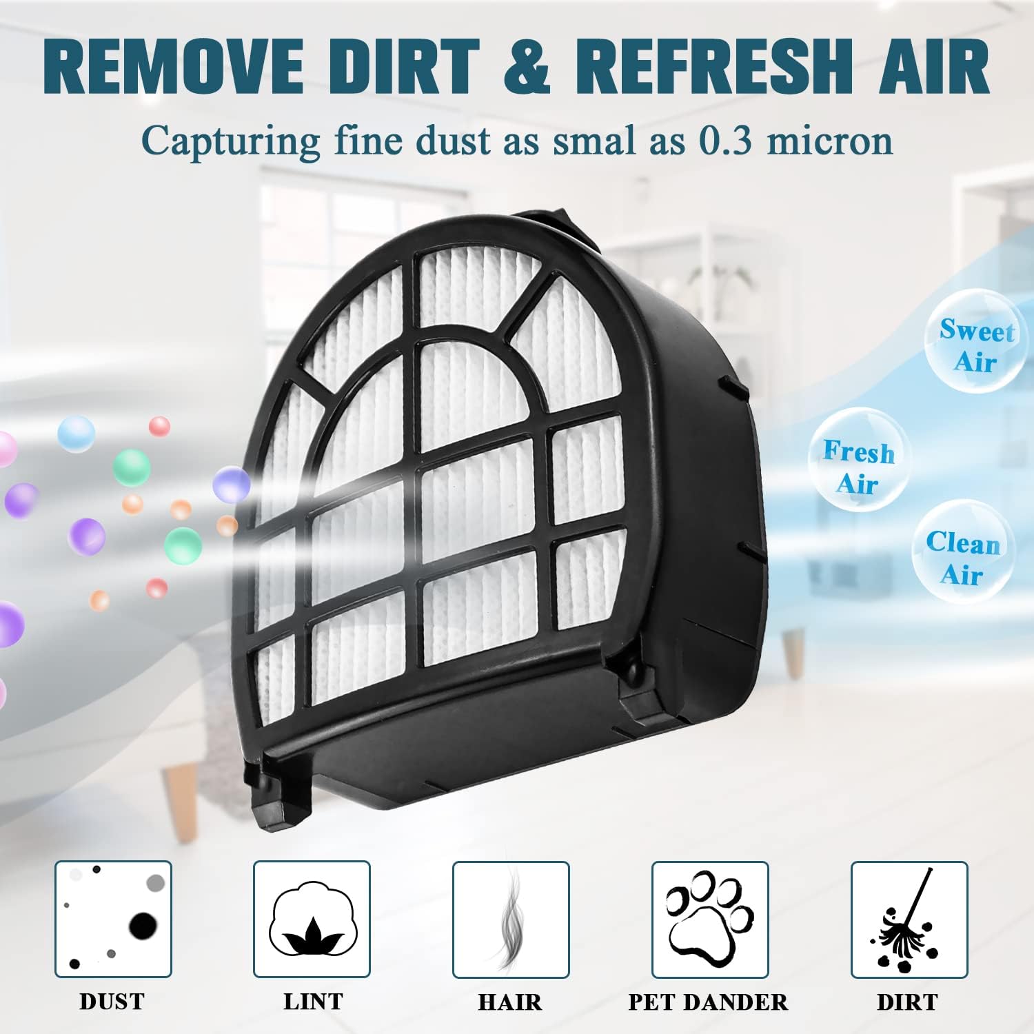 LZ600 Filter Replacement Compatible with Shar-k LZ601, LZ602, LZ602C APEX UpLight Lift-Away Duo-Clean Vacuum, Compare to # XFFLZ600 & XHFFC600 — image 2