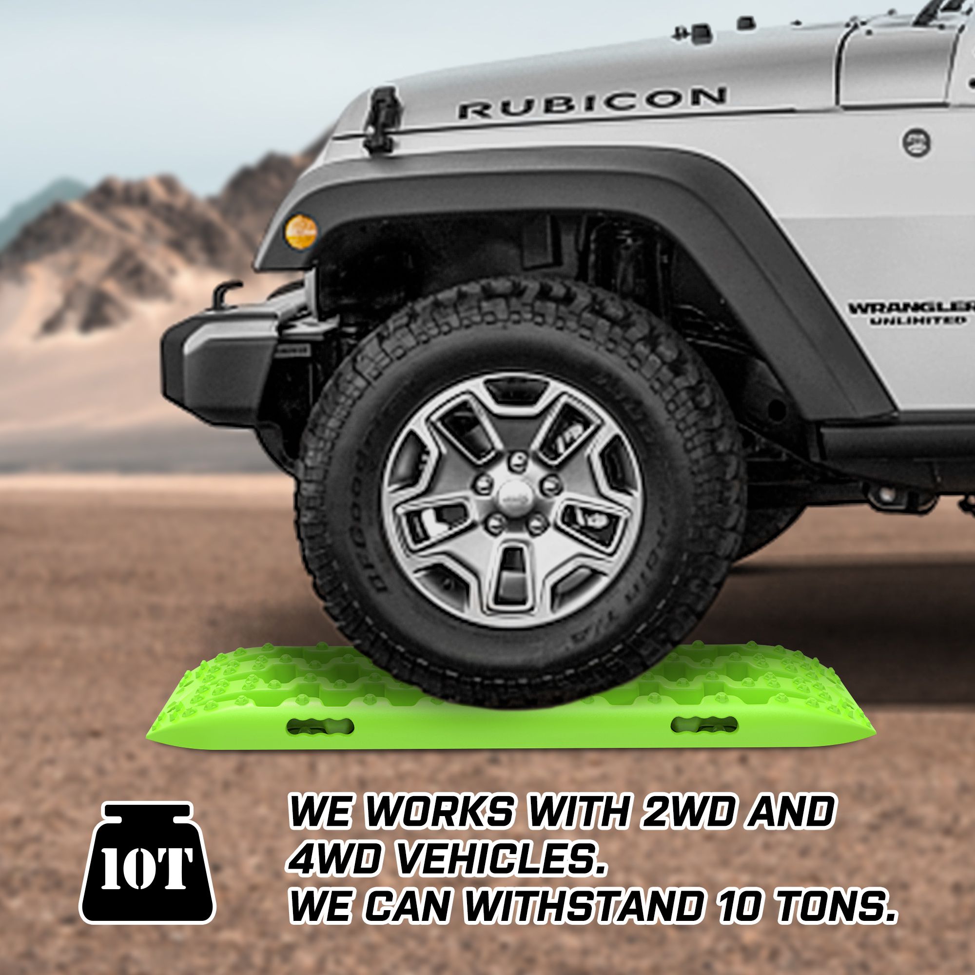 X-BULL Recovery tracks Boards 10T 2 Pairs Sand Mud Snow With Mounting Bolts pins Green โ image 5