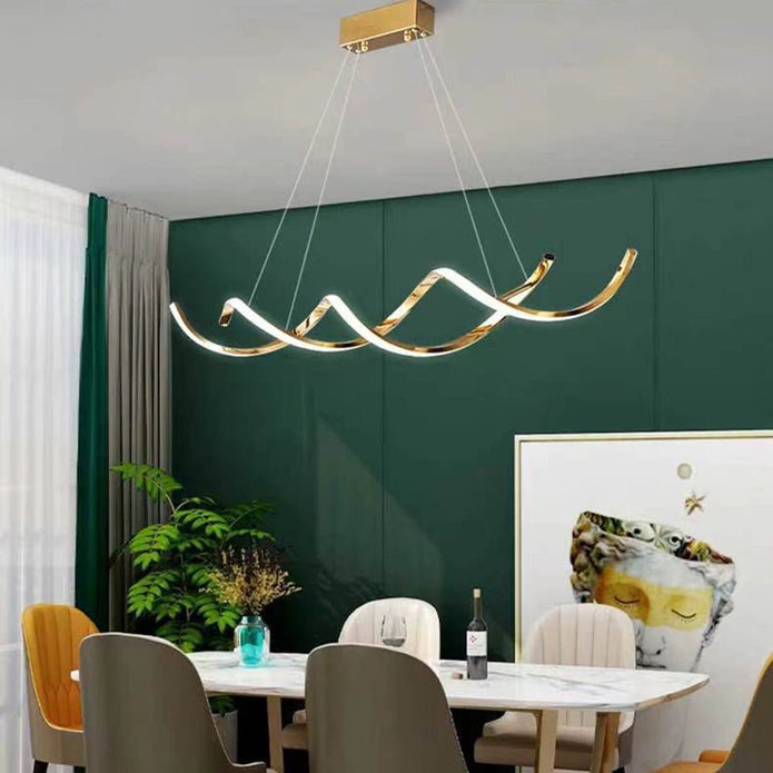 150cm Modern Minimalist Titanium Gold Pendant Light Adjustable LED Chandelier โ image 6