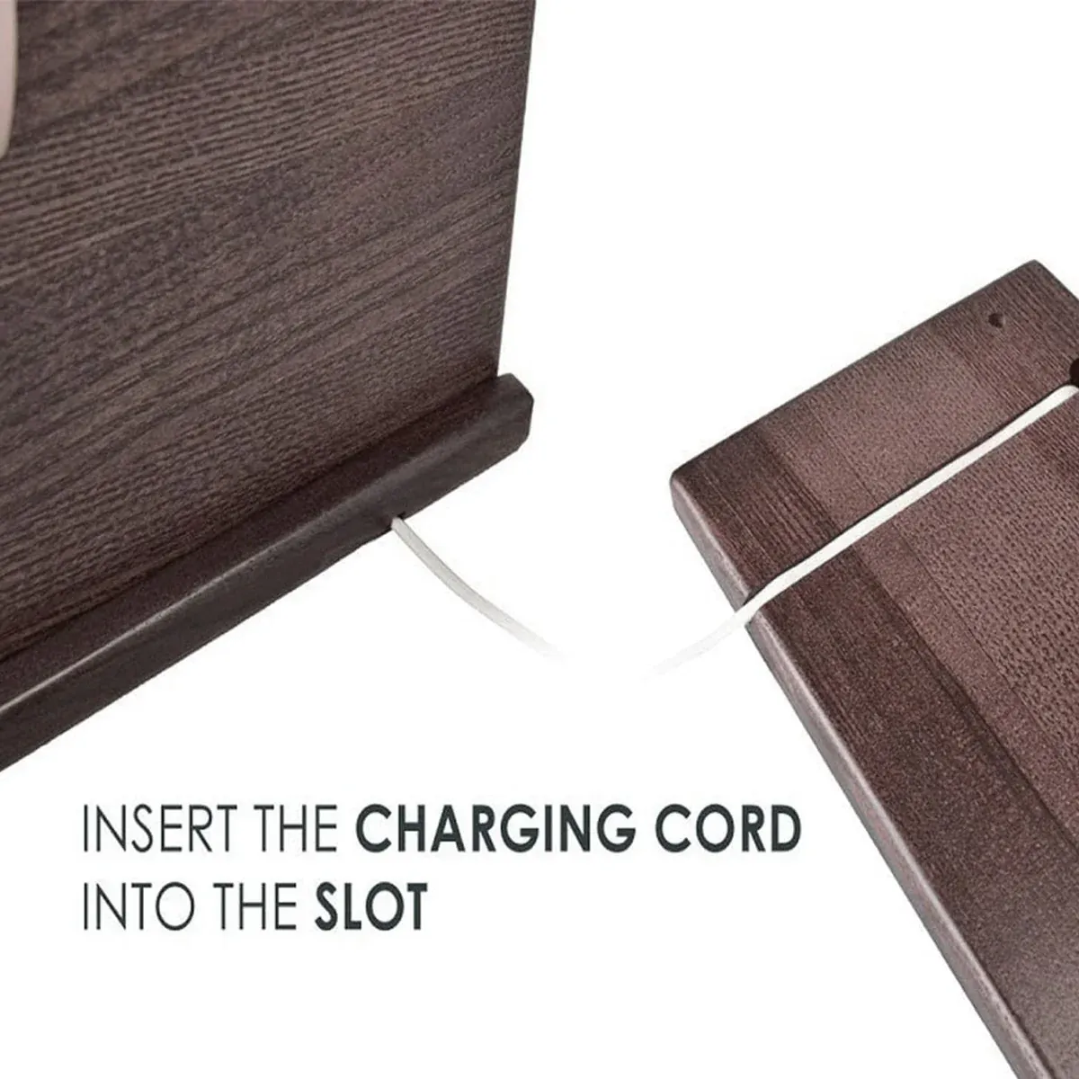 Solid Wood Multi function Desktop Phone Stand Durable Stable Non Slip Space Saving — image 6