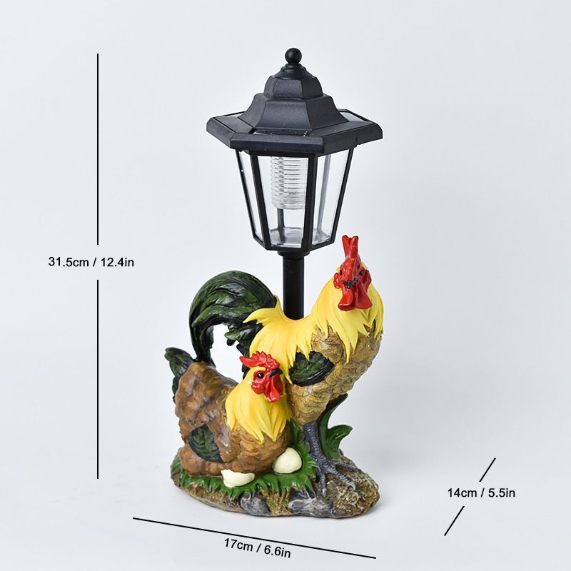 Resin Hummingbird Solar Lamp Outdoor Garden Sculpture Couple Hummingbird - Multi-color - Size 53 — image 5