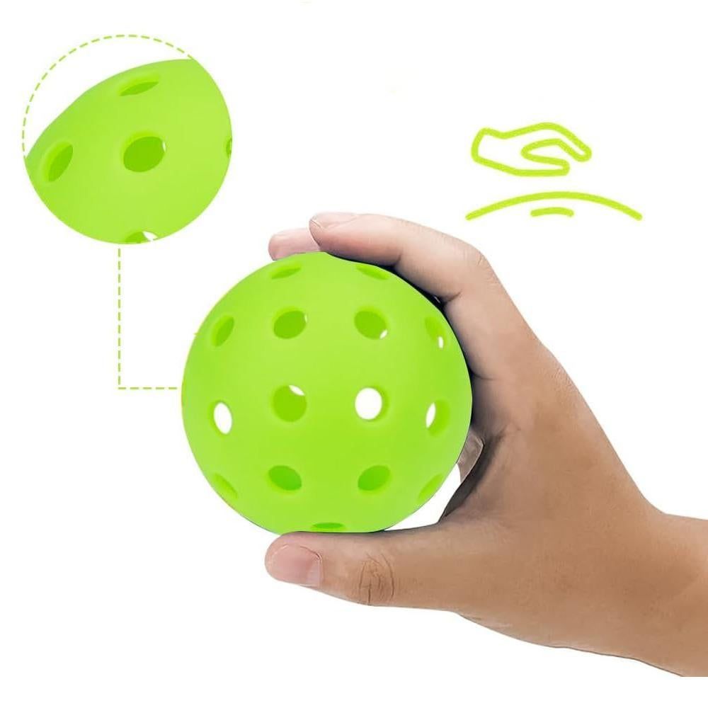 6 Pack Sports Outdoor Pickleballs 40 Holes with Bag - Green — image 3