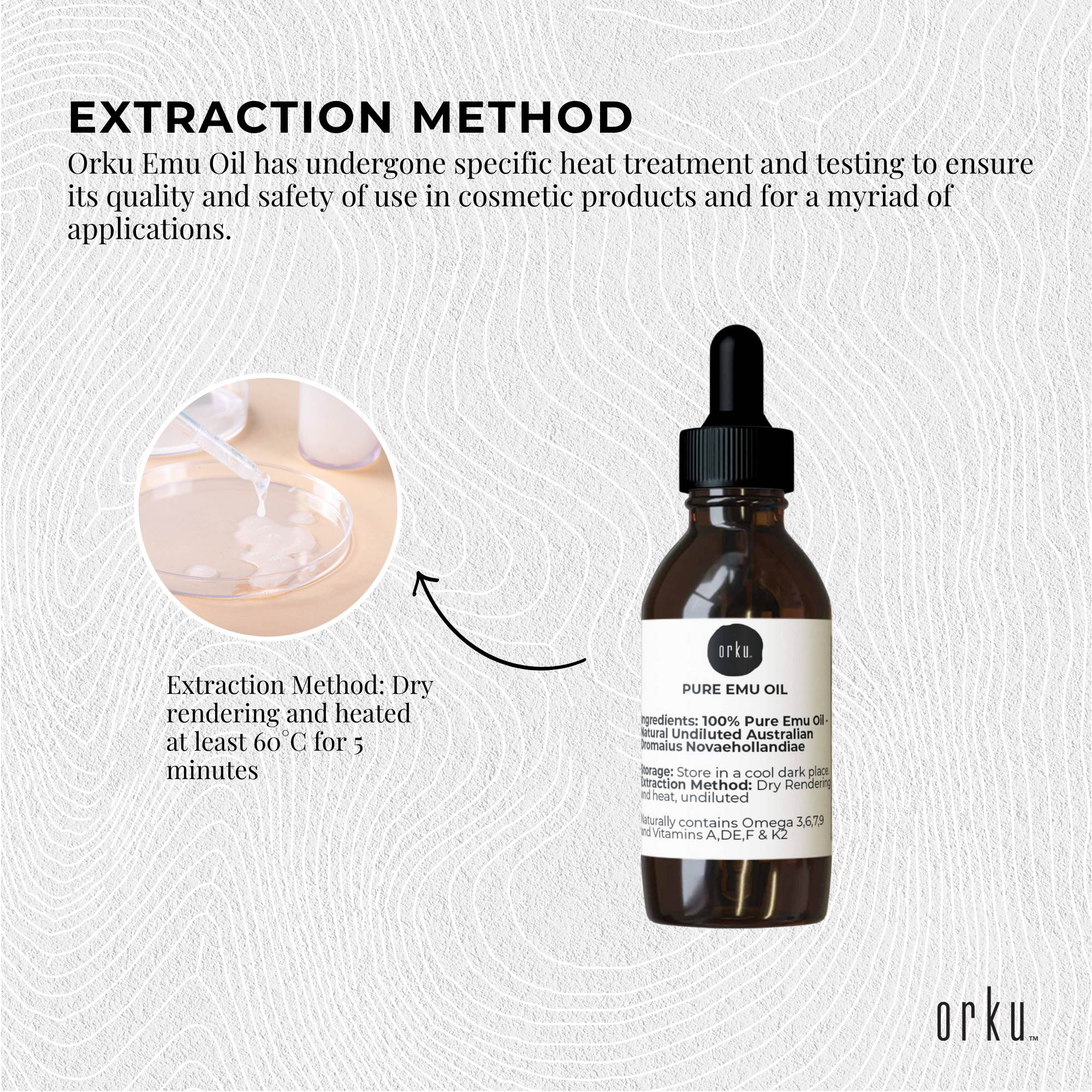 Orku 25ml Pure Emu Oil with Dropper - Undiluted Natural Dromaius Novaehollandiae โ image 4