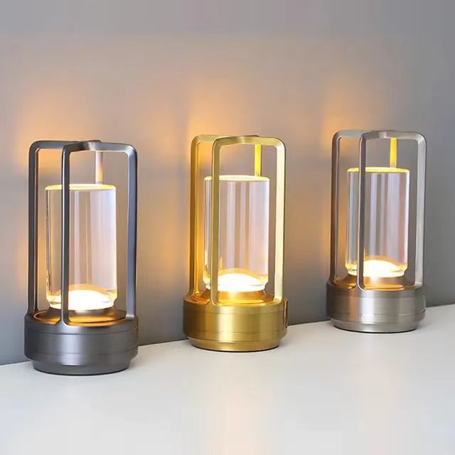 Cross-Shaped LED Table Lamp - Silver Touch Button with USB Charging โ image 3
