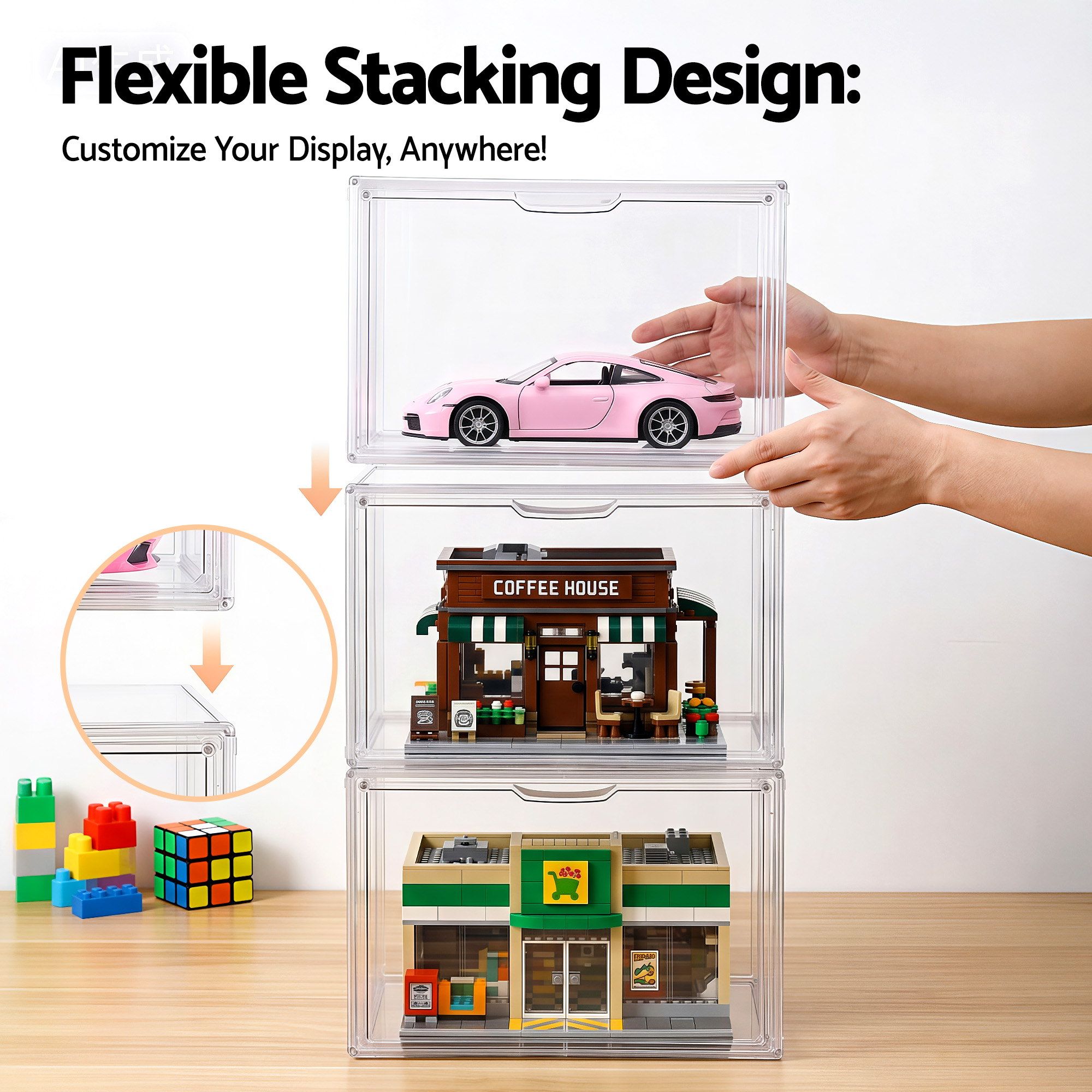Artiss Clear Acrylic Display Case 3 Pack Toy Storage Box โ image 4
