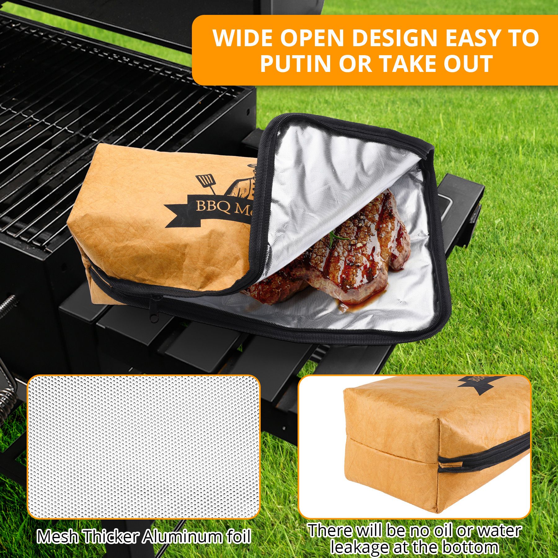 21in BBQ Blanket for Resting Meat - Smoking Meat Insulated Bag for Brisket/Beef/Pork Shoulder/Turkey - Valentines Day Gifts Birthday Anniversary Smoker — image 5