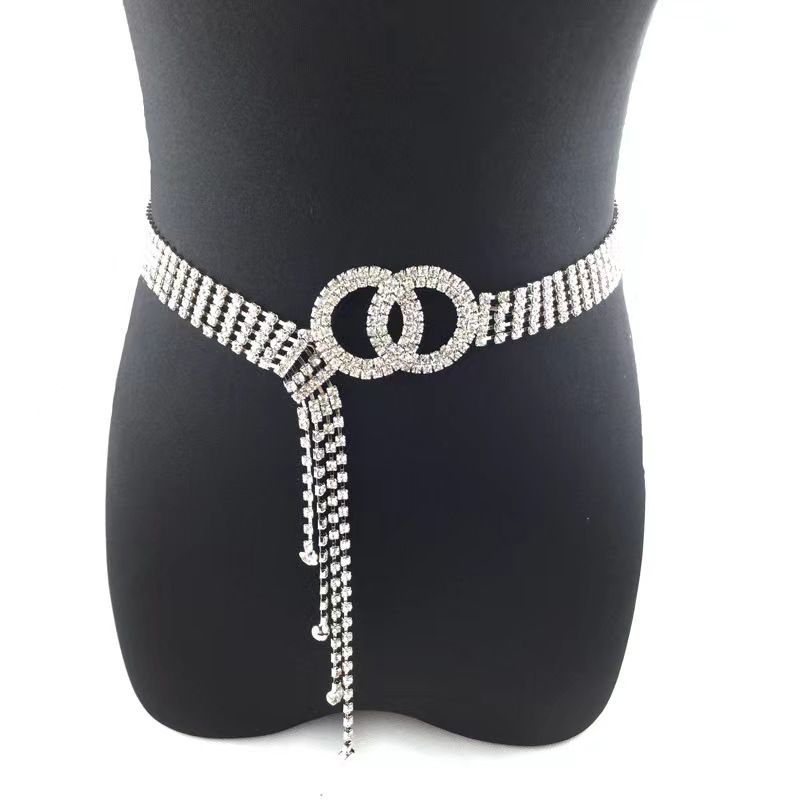 Crystal Waist Belt for Women Rhinestone Chain Belt O-Ring Waistband Belt for Dress Full Diamond Belt Ladies โ image 3