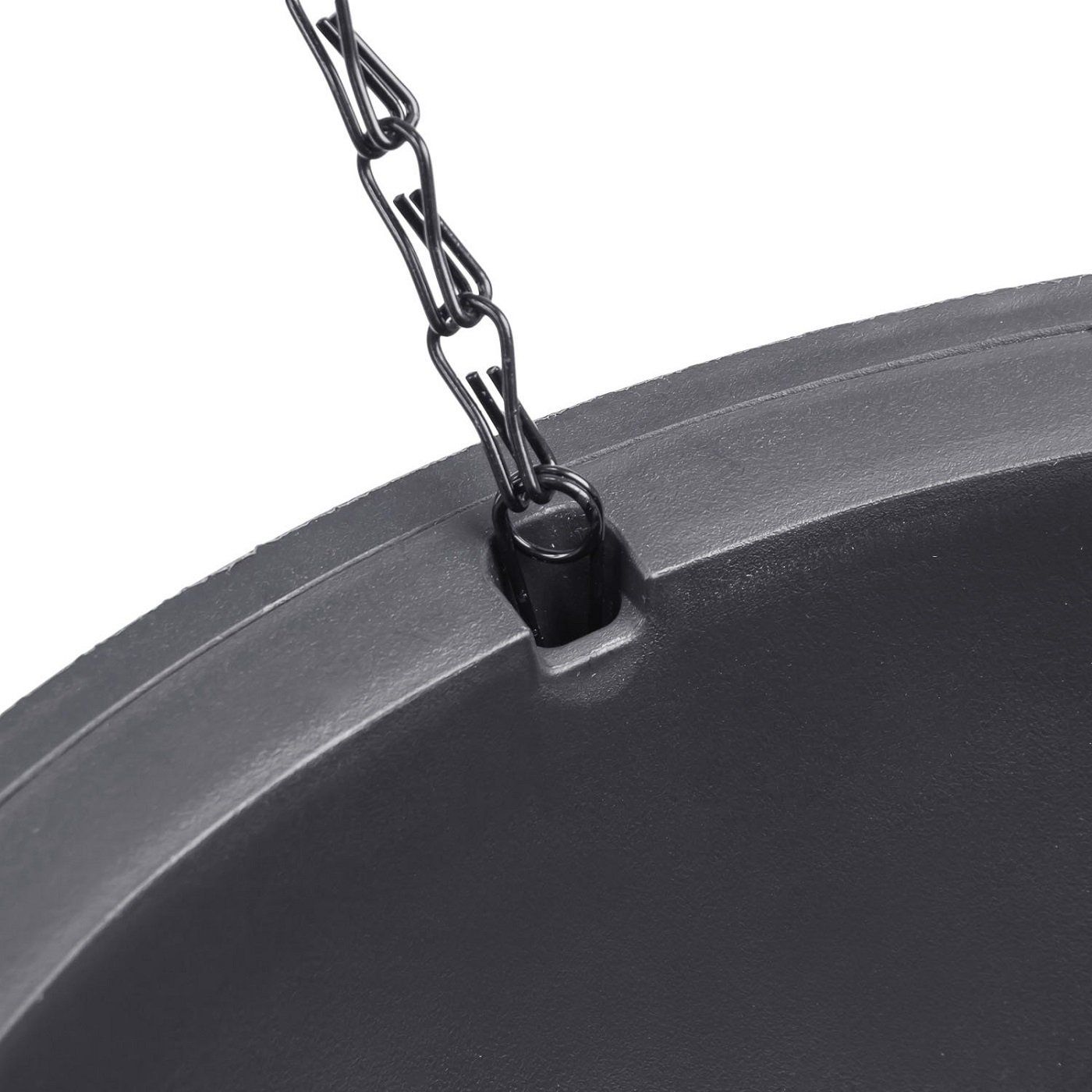 Hanging basket, plastic flowerpot, circular resin garden, indoor and outdoor plant hanging flowerpot, 1 package of silver gray — image 4