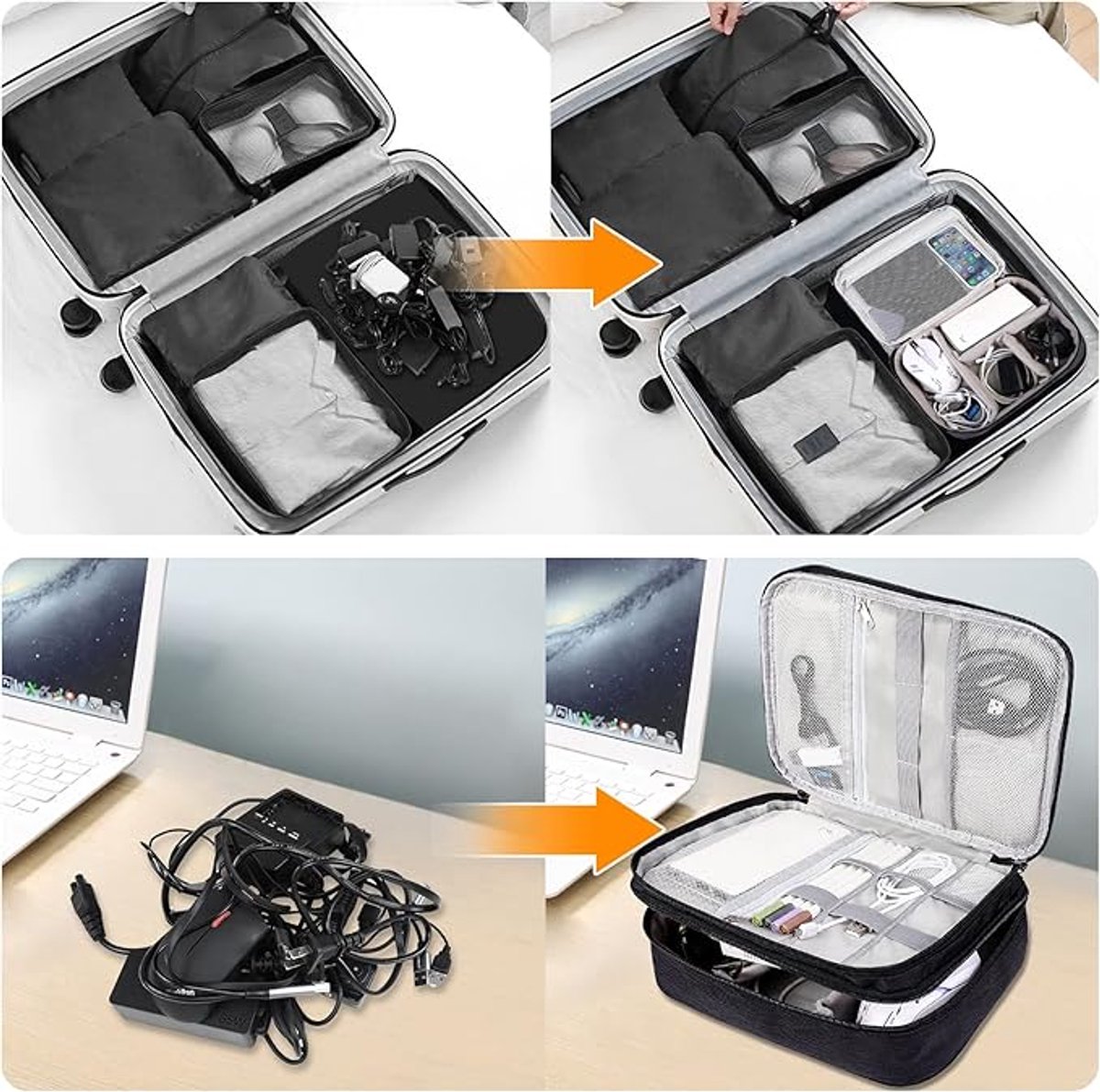 Cable Organizer Travel Bag - Waterproof Portable Cable Organizer - For Chargers, USB Sticks, Headphones, Power Banks, Hard Drives, and SD Cards — image 4