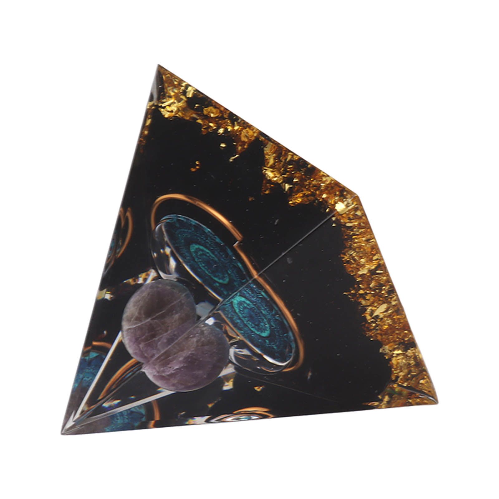 Crystal Epoxy Pyramid Decoration Hand Made 6cm Home Pyramid Desktop Ornament for Positive Energy — image 6