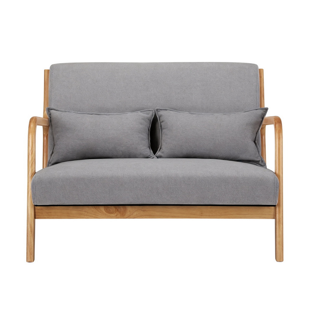 Artiss Armchair 2-seater Loveseat Fabric Grey โ image 3