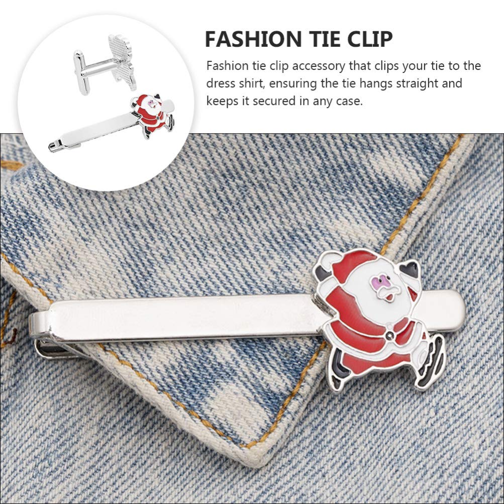 pcs Stylish Christmas Tie Clip Christmas Winter Santa Tie Clip Wedding Bar Buckle—yux — image 3