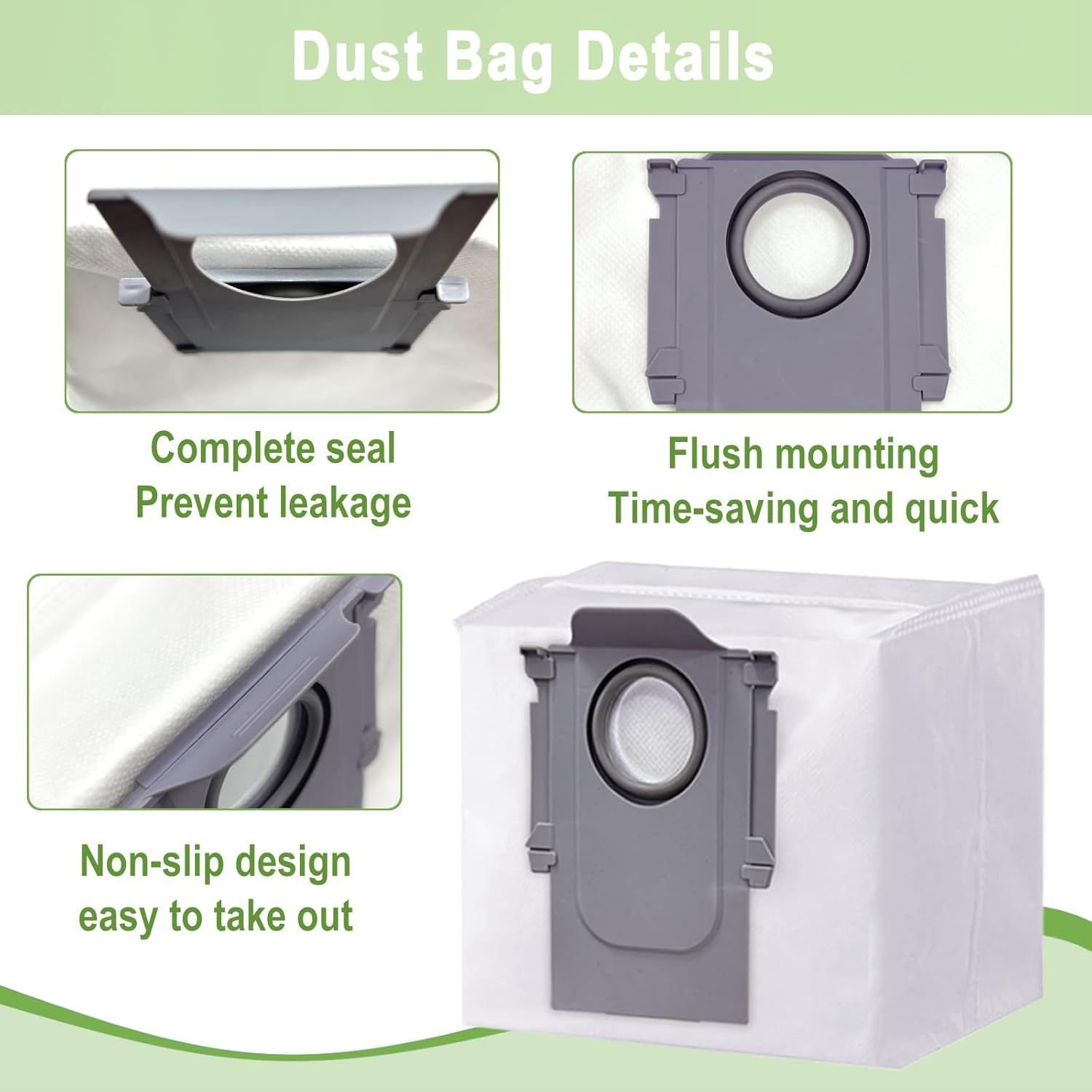 17 Pack Q7 Replacement Parts Compatible or Q7 Q7+ Q7 Max Q7 Max+ Vacuum Cleaner,1 Main Brush, 4 ilter, 4 Side Brush, 4 Mop Cloth, 4 Dust Bag — image 5