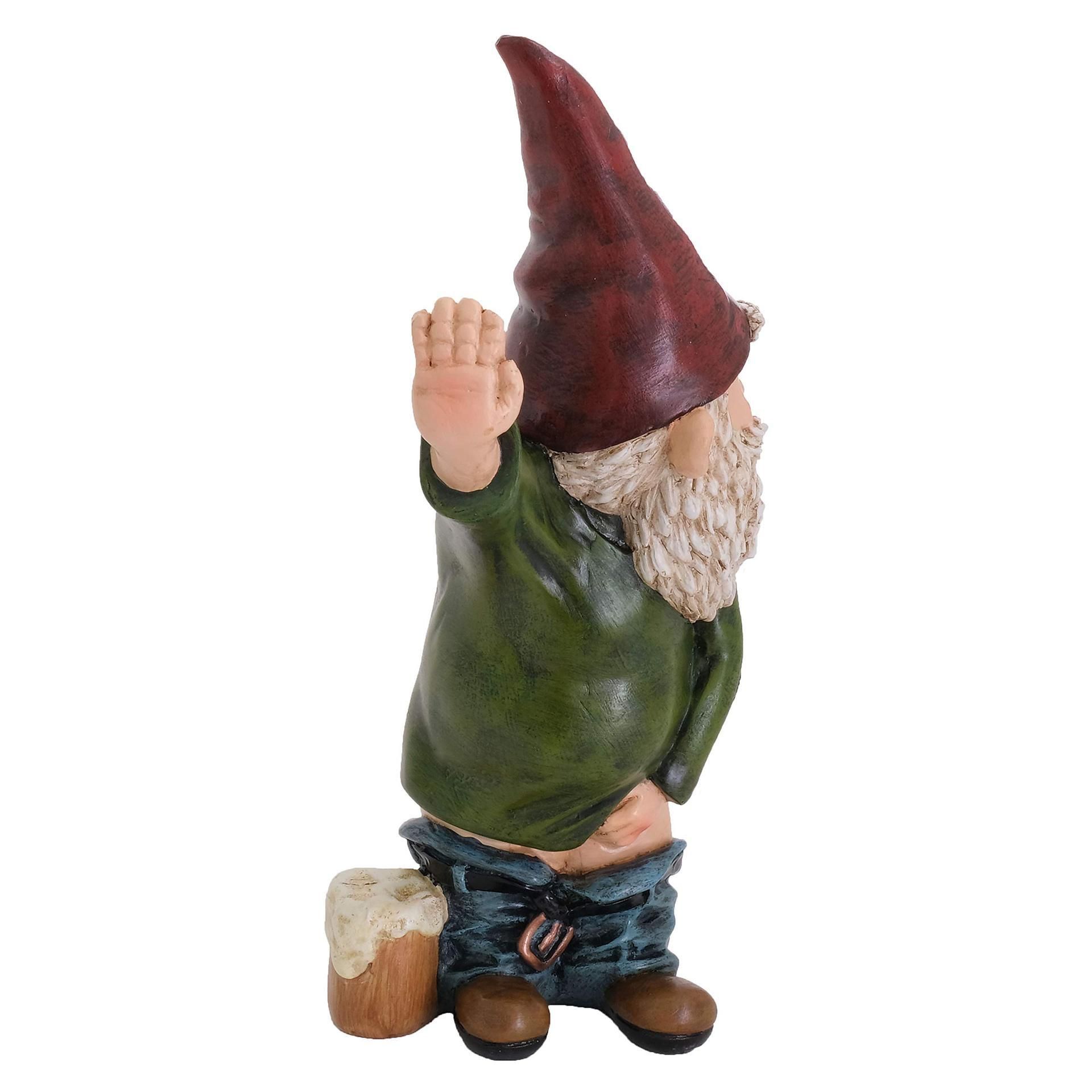 Gnome Statue Willy The Peeing Garden Gnome for Lawn Ornaments, Indoor or Outdoor Decorations - Red and Green Funny Gnomes — image 4