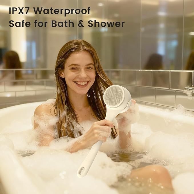 Electric Shower Body Scrubber Brush with 4 Heads, IPX5 Waterproof Rechargeable Back Cleaner for Exfoliating & Massage, 2-Speed Rotating Bath Brush for — image 5
