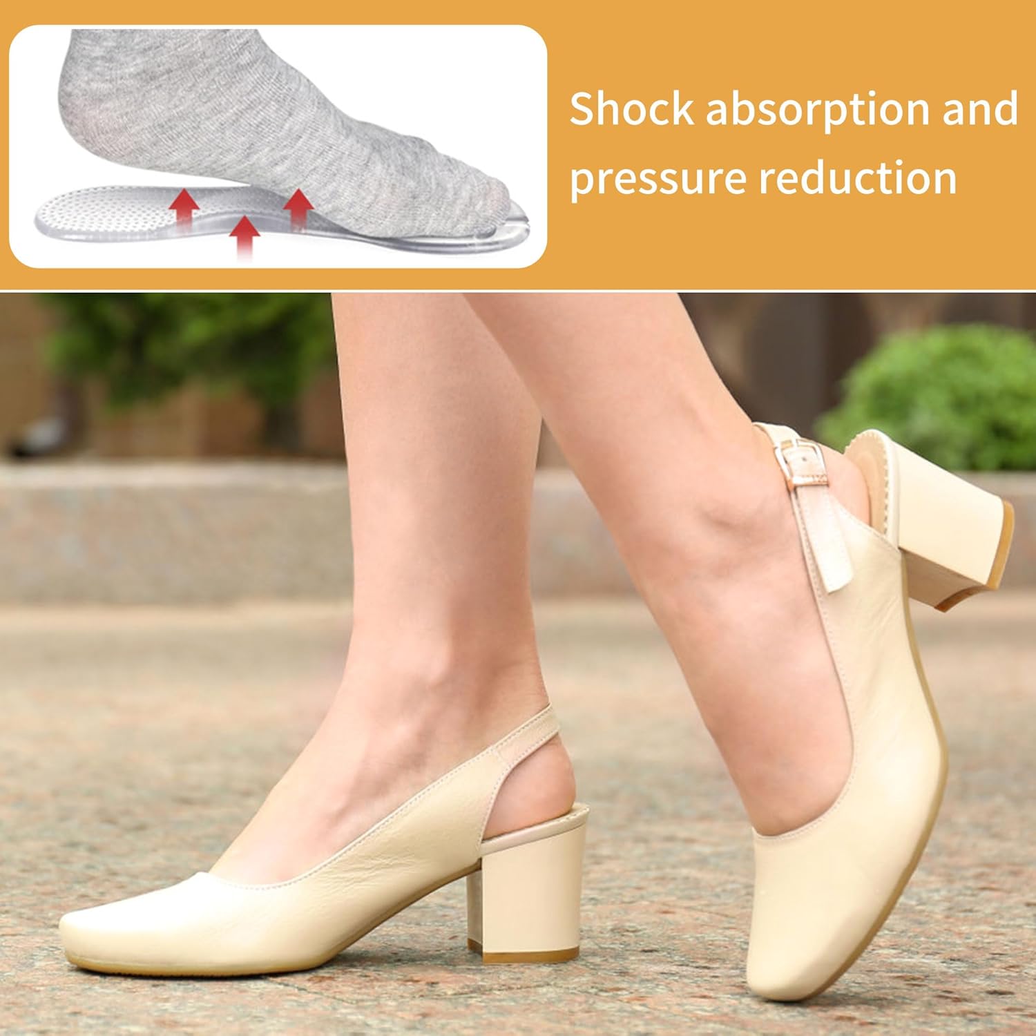 2 Pairs Gel Arch Support Cushion Insoles Adhesive Silicone Flip Flop Thong Inserts Invisible Slim Pain Relief Anti-Slip Shock Absorption Plantar Fasciitis โ image 6