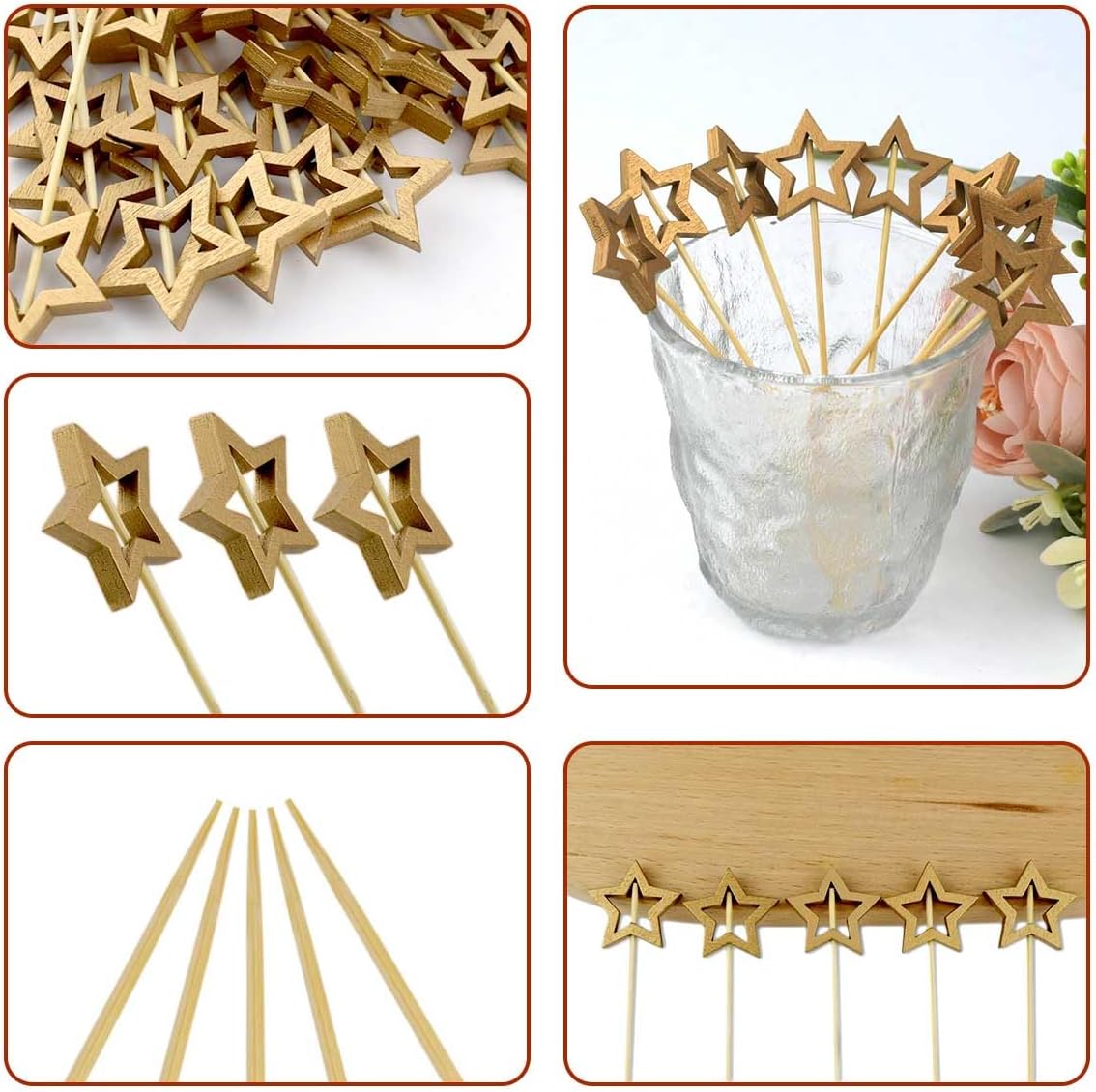 Little Star 100 Pack Cupcake Toppers - Glitter Cake Gold for Wedding, Baby Shower & Valentine's Day — image 4