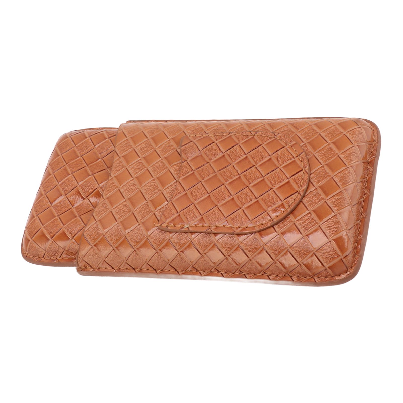 3 Sticks Portable Cigar Case Leather Cigar Humidors Travel Moisturizer Cigar Case for Men Gifts Aurantium — image 2